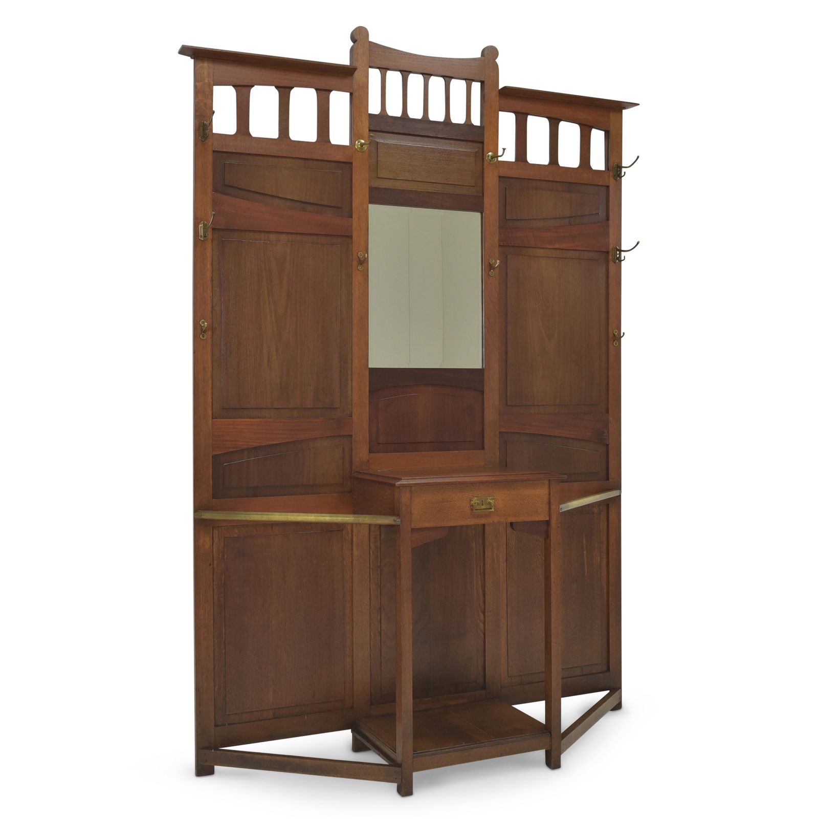 Antique! Wardrobe Restored Art Nouveau Circa 1920 Oak Mahogany