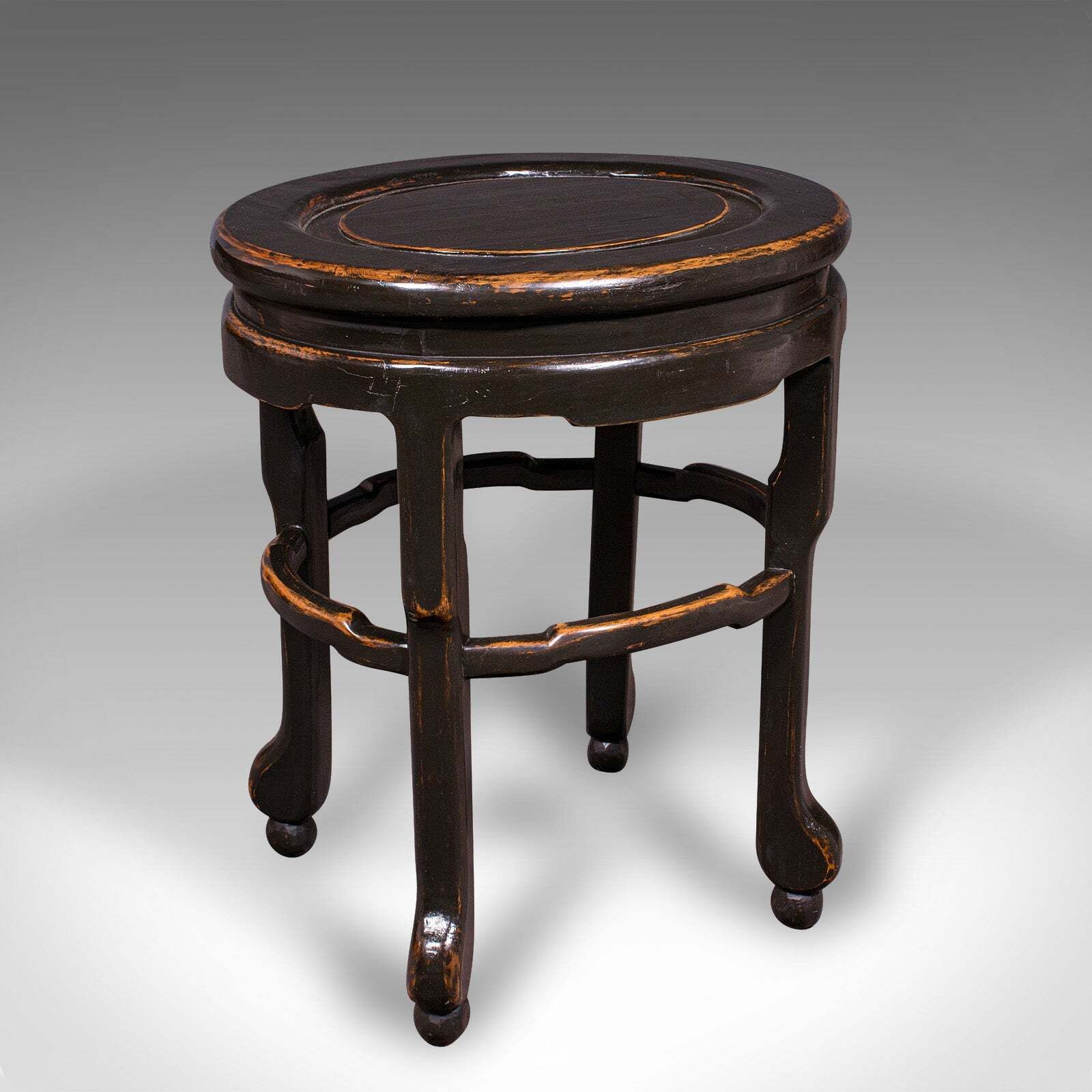 Antique Oval Side Table, Japanese, Ebonised Elm, Lamp, Wine, Victorian, Meiji