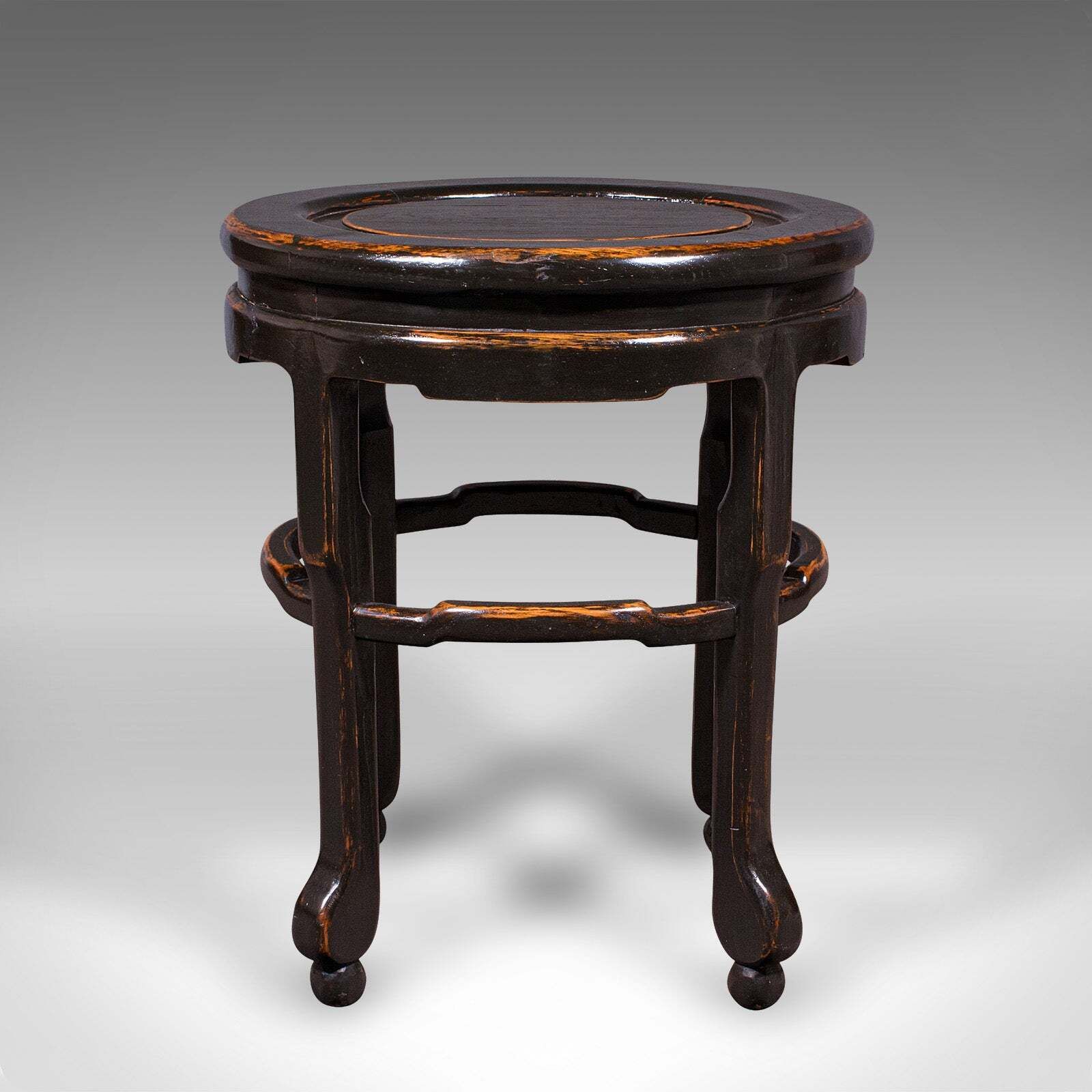 Antique Oval Side Table, Japanese, Ebonised Elm, Lamp, Wine, Victorian, Meiji photo Furniture