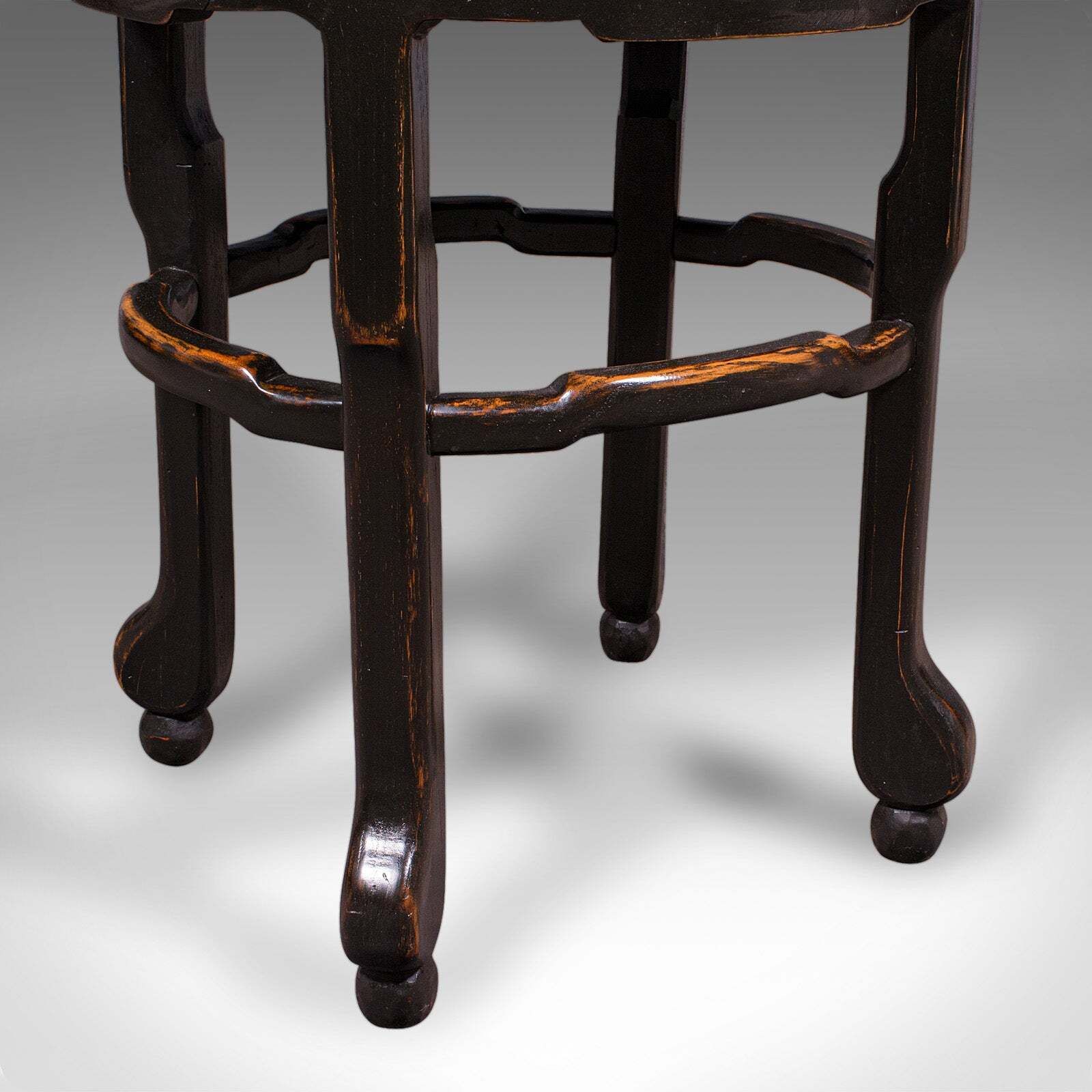 photo furniture Antique Oval Side Table, Japanese, Ebonised Elm, Lamp, Wine, Victorian, Meiji