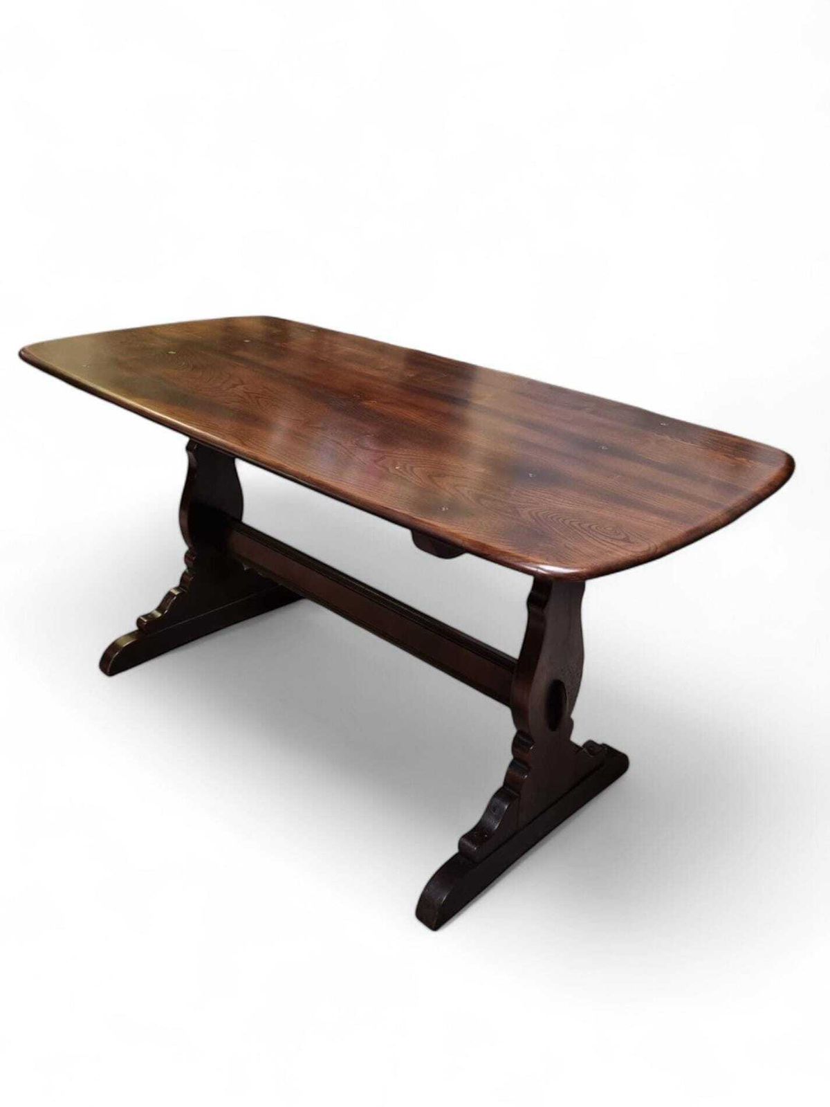 Vintage Ercol Solid Oak Dining Table C1970 / Seats 4 6 photo Furniture
