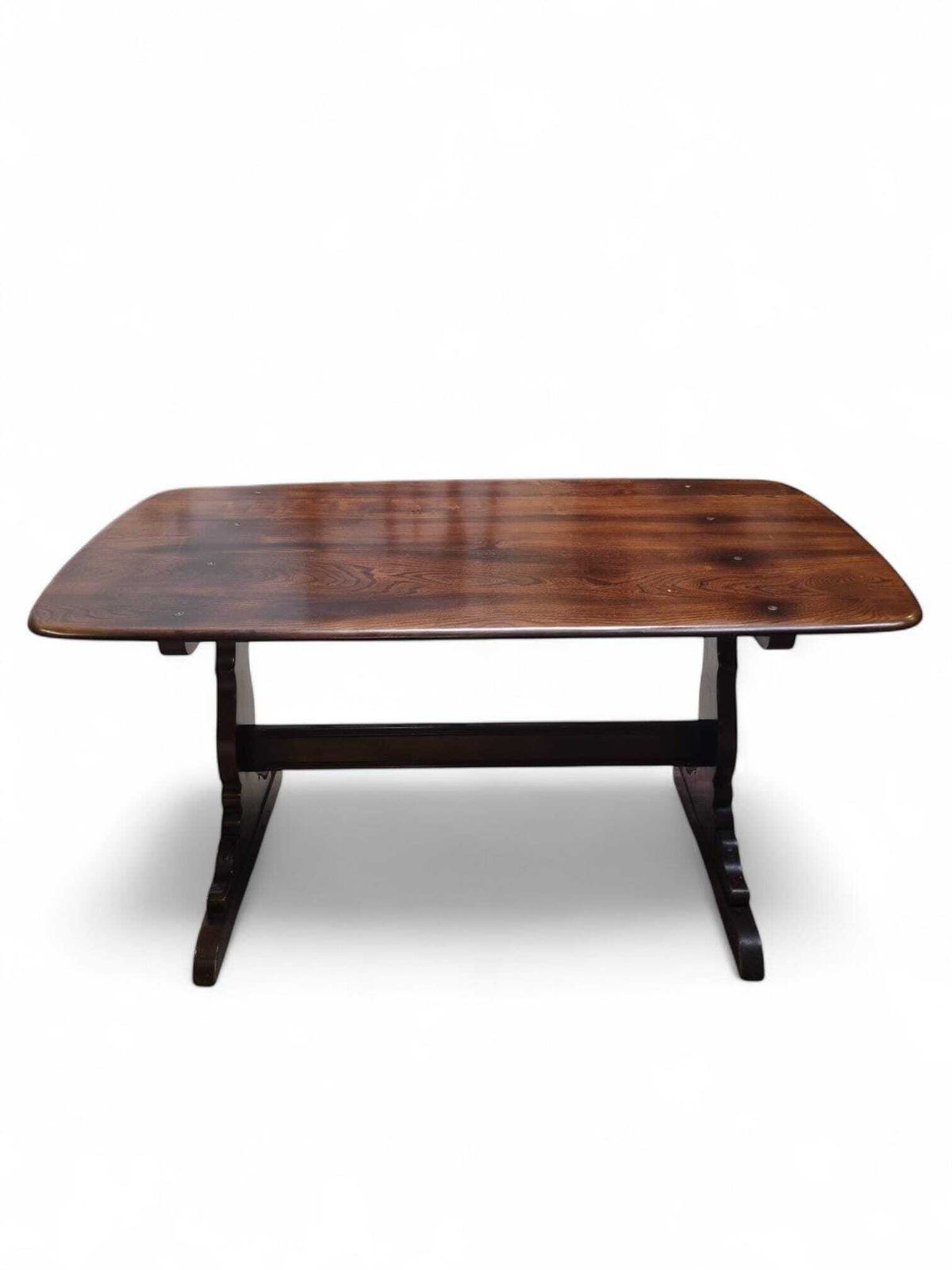 Vintage Ercol Solid Oak Dining Table C1970 / Seats 4 6 photo vinterior