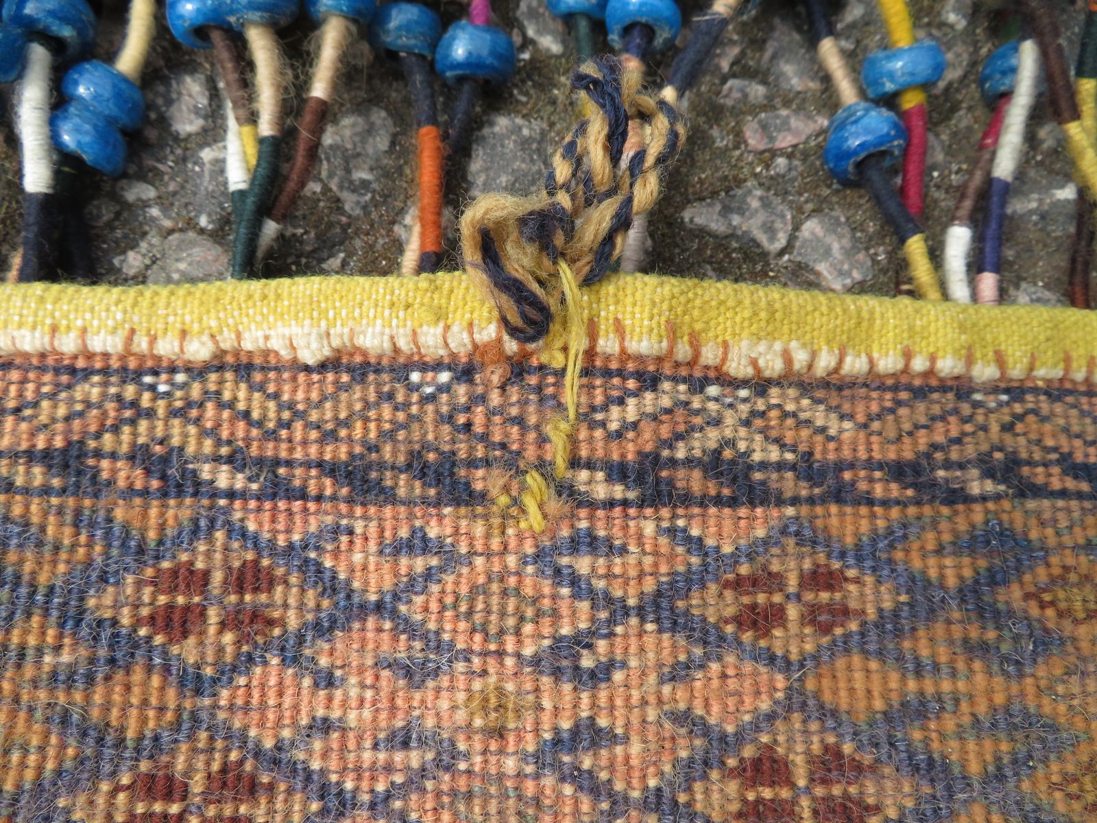 photo vinterior Old Signed Afghan Ersari Kapunuk Portiere Door Tent Hanging Decoration.