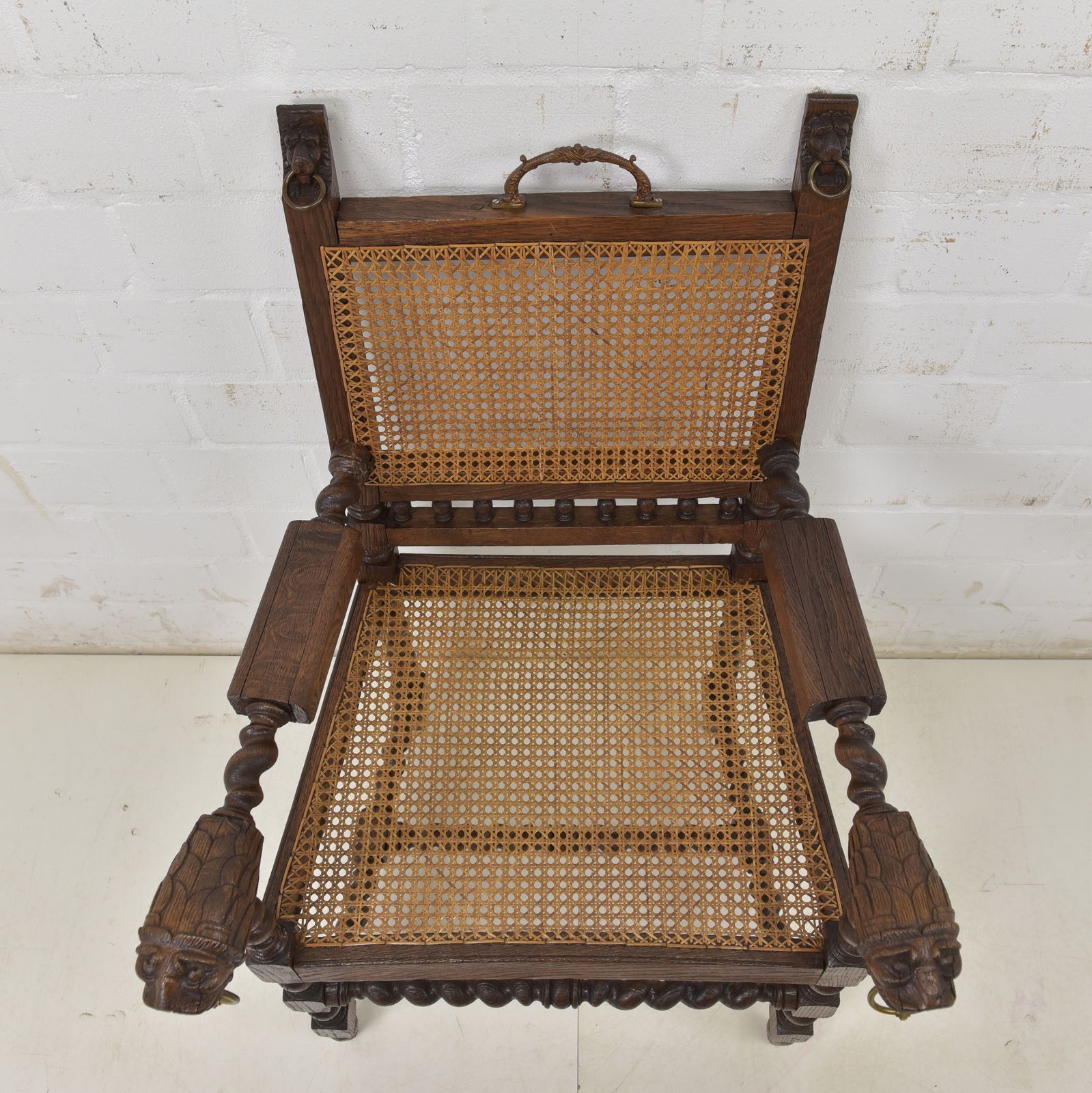 Antique! Pair Of Armchairs Restored From The Wilhelminian Period Around 1880. Solid Oak Armchairs. photo for sale