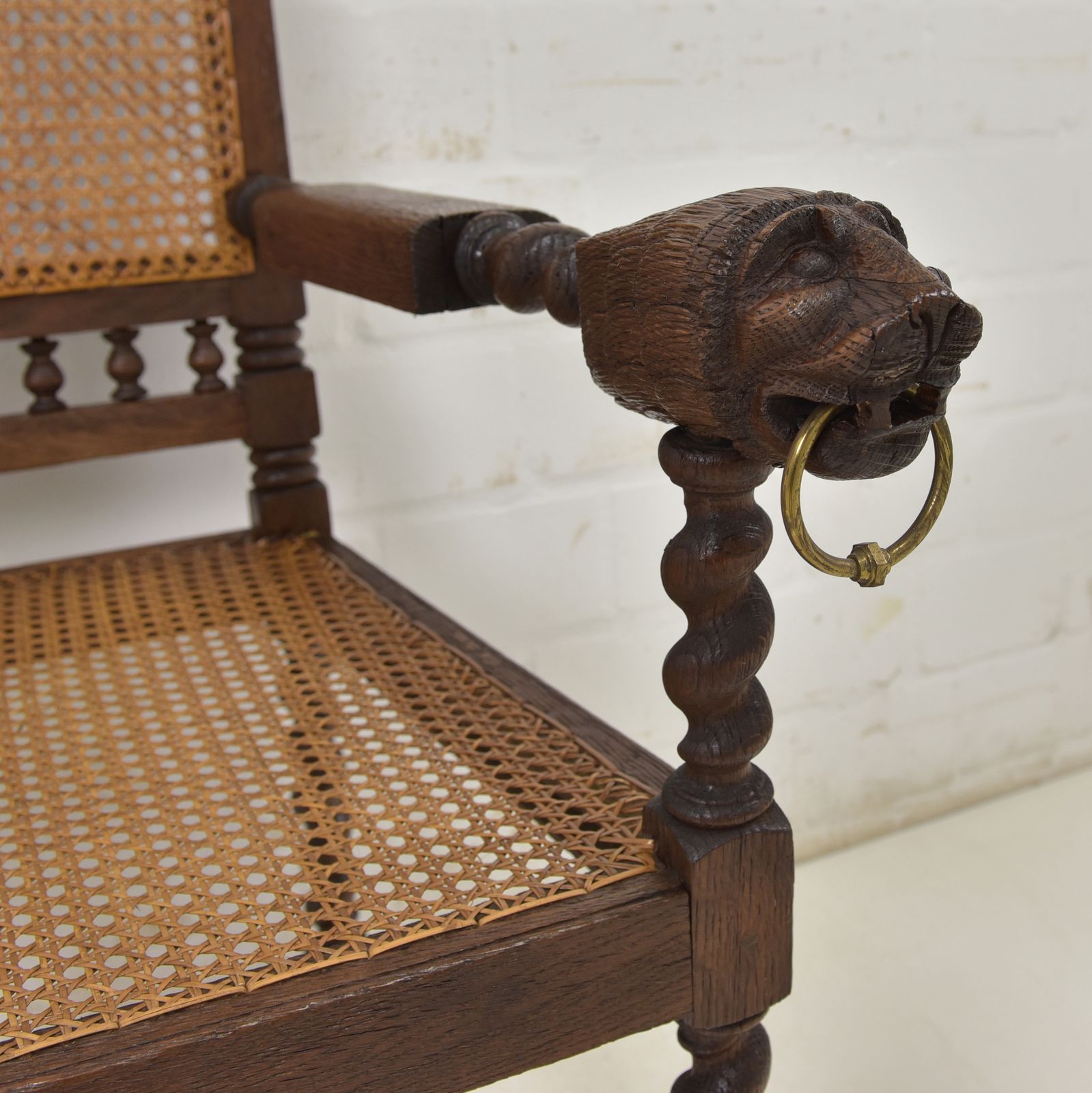 Antique! Pair Of Armchairs Restored From The Wilhelminian Period Around 1880. Solid Oak Armchairs. photo vintage