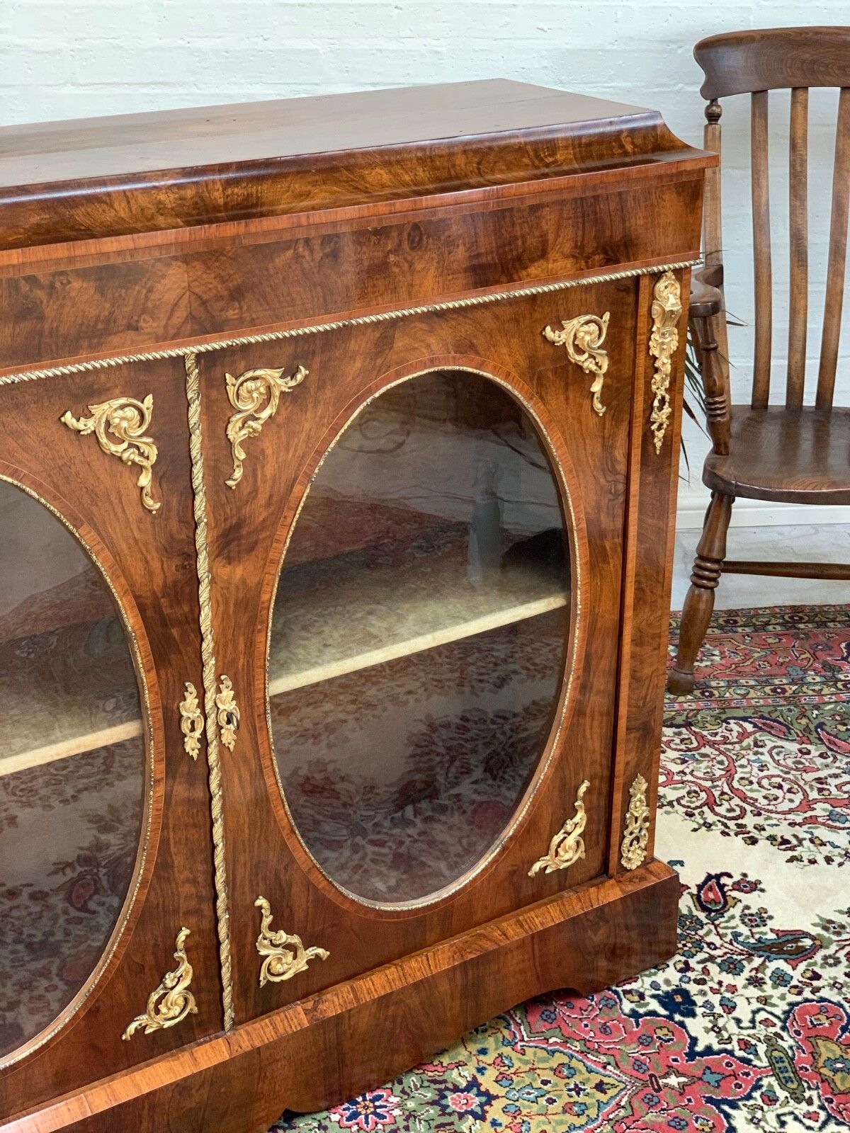 Victorian Figured Walnut Pier Cabinet photo vinterior