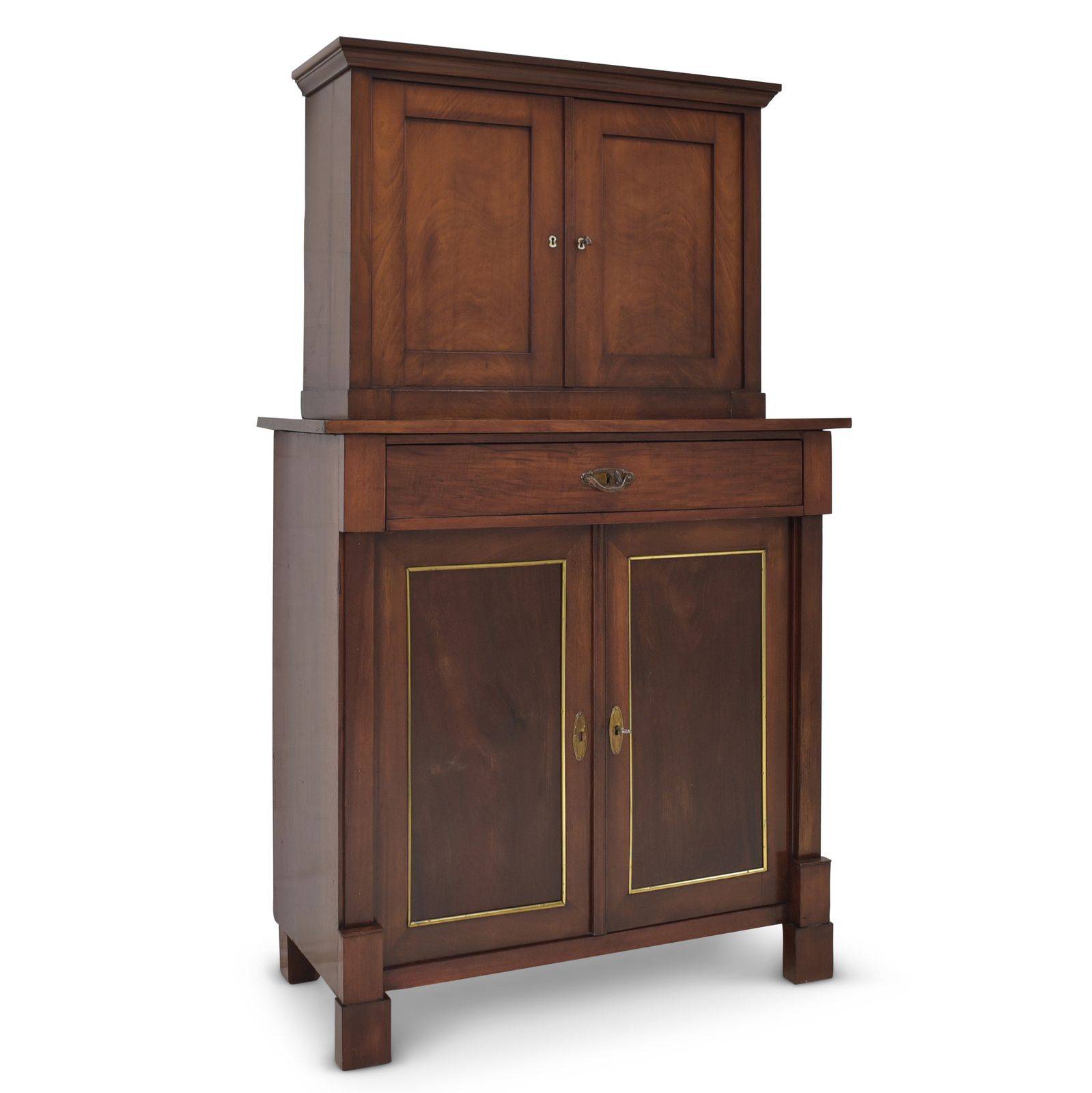Antique! Small Cabinet Restored Mahogany Chest Of Drawers Vertiko Narrow