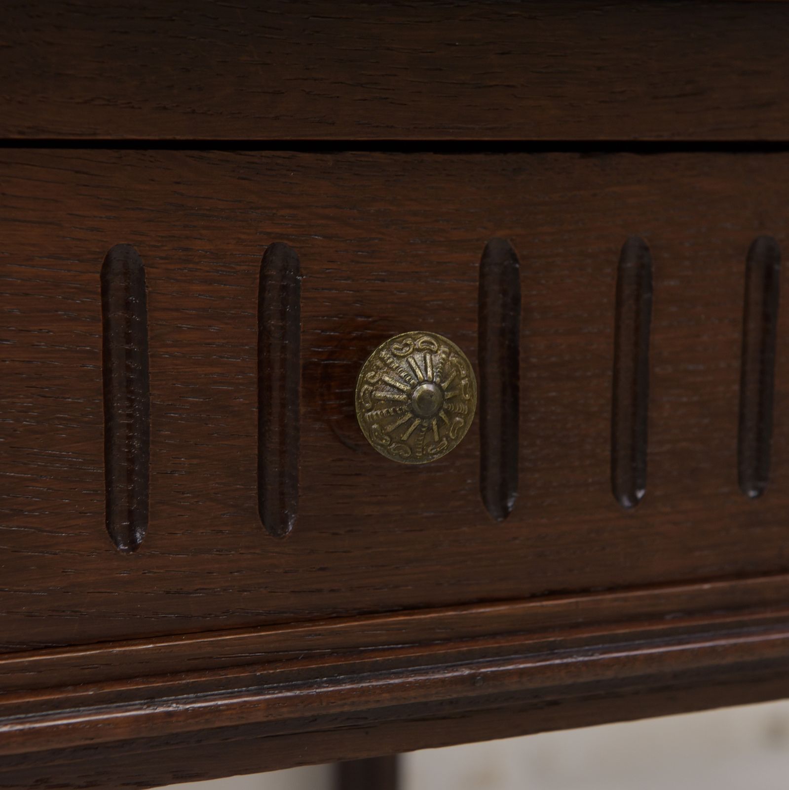 Antique! Dressing Table Restored Historicism 1900 Solid Oak Console Table photo vintage