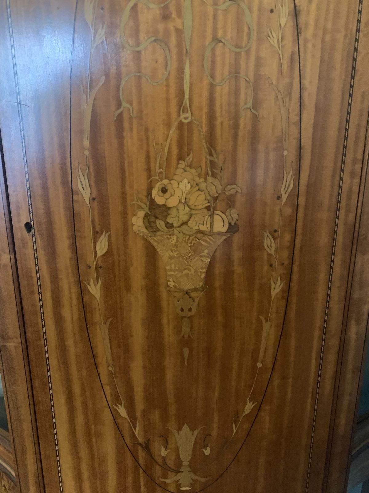 Edwardian Inlaid Satinwood Display Cabinet photo for sale