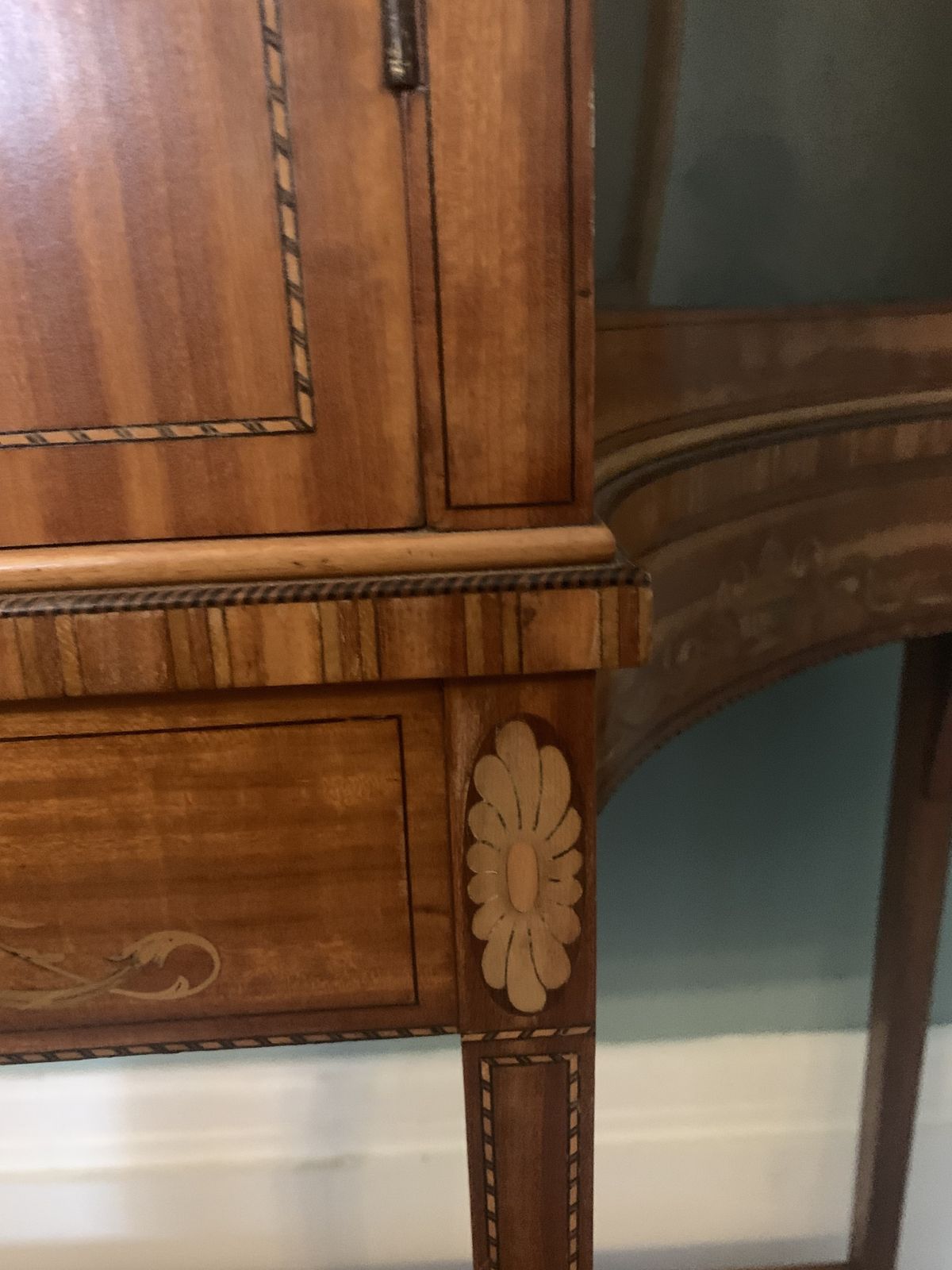 Edwardian Inlaid Satinwood Display Cabinet photo Furniture
