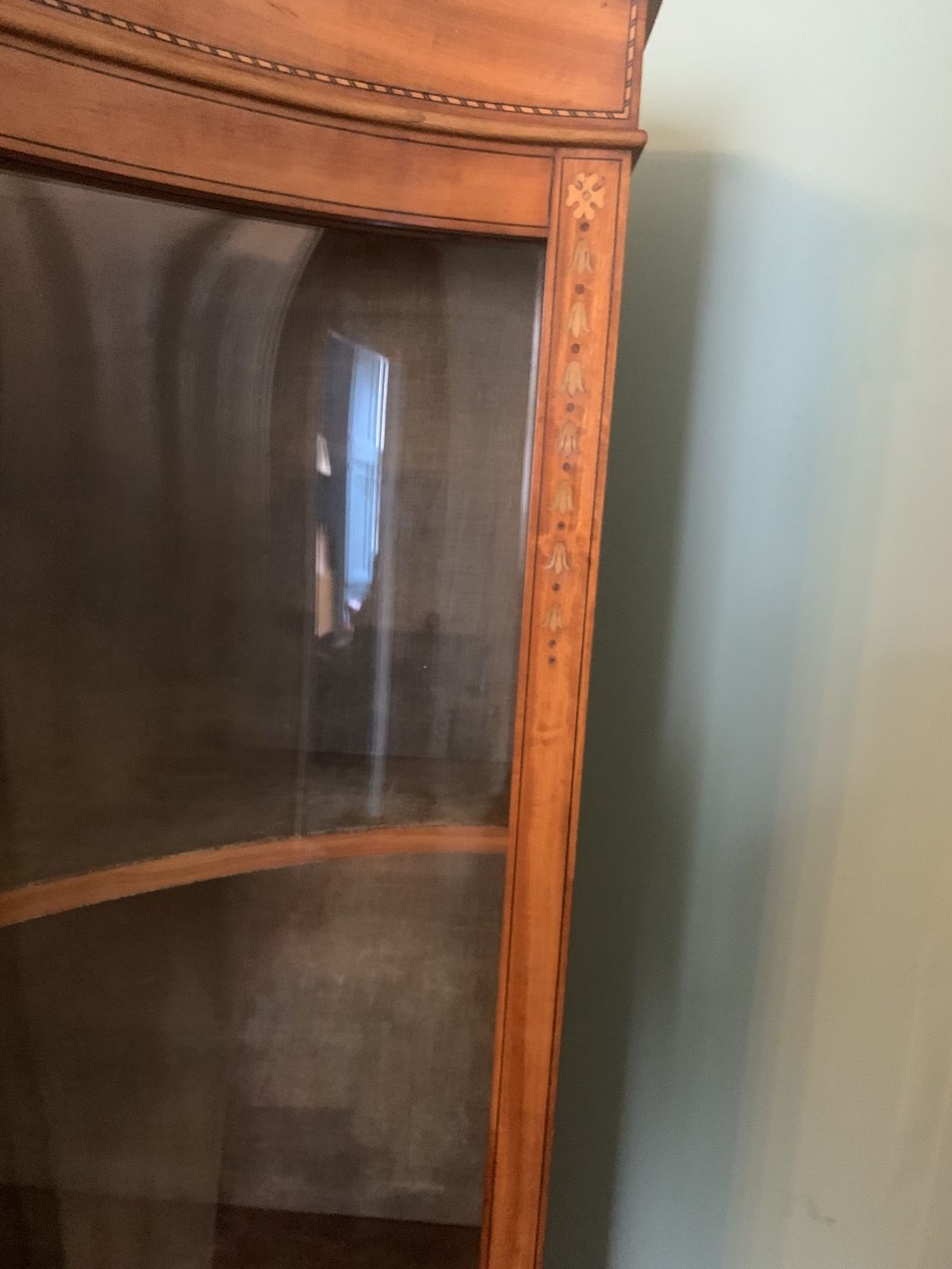 Furniture Edwardian Inlaid Satinwood Display Cabinet photo