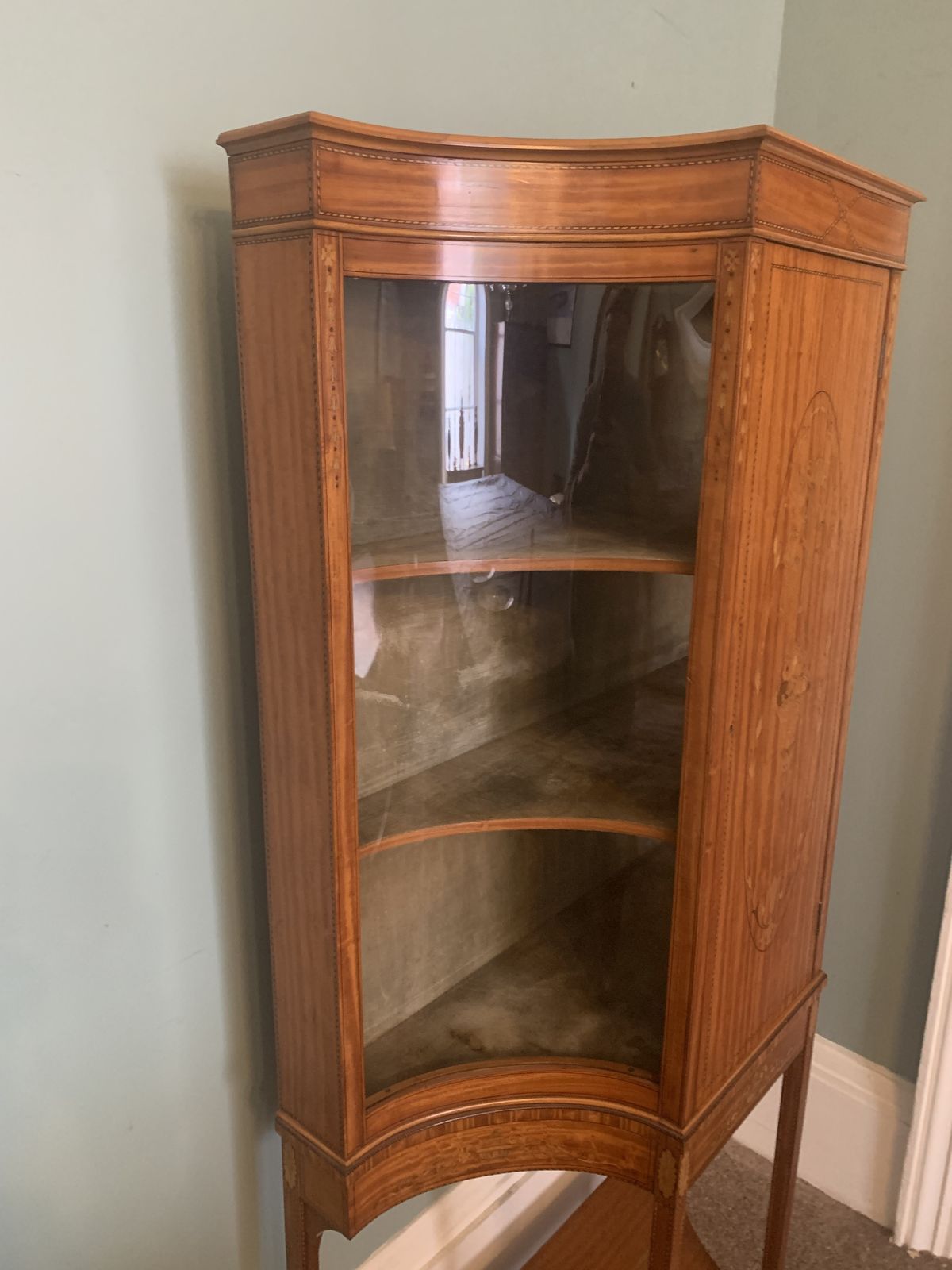 photo vinterior Edwardian Inlaid Satinwood Display Cabinet