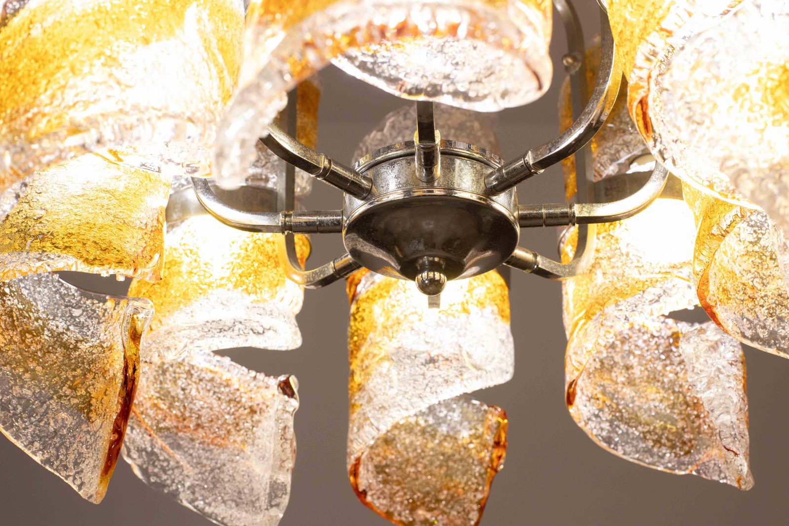 Italian Design "Twisters" Round Chandelier By Mazzega, 1970 photo 1718.0