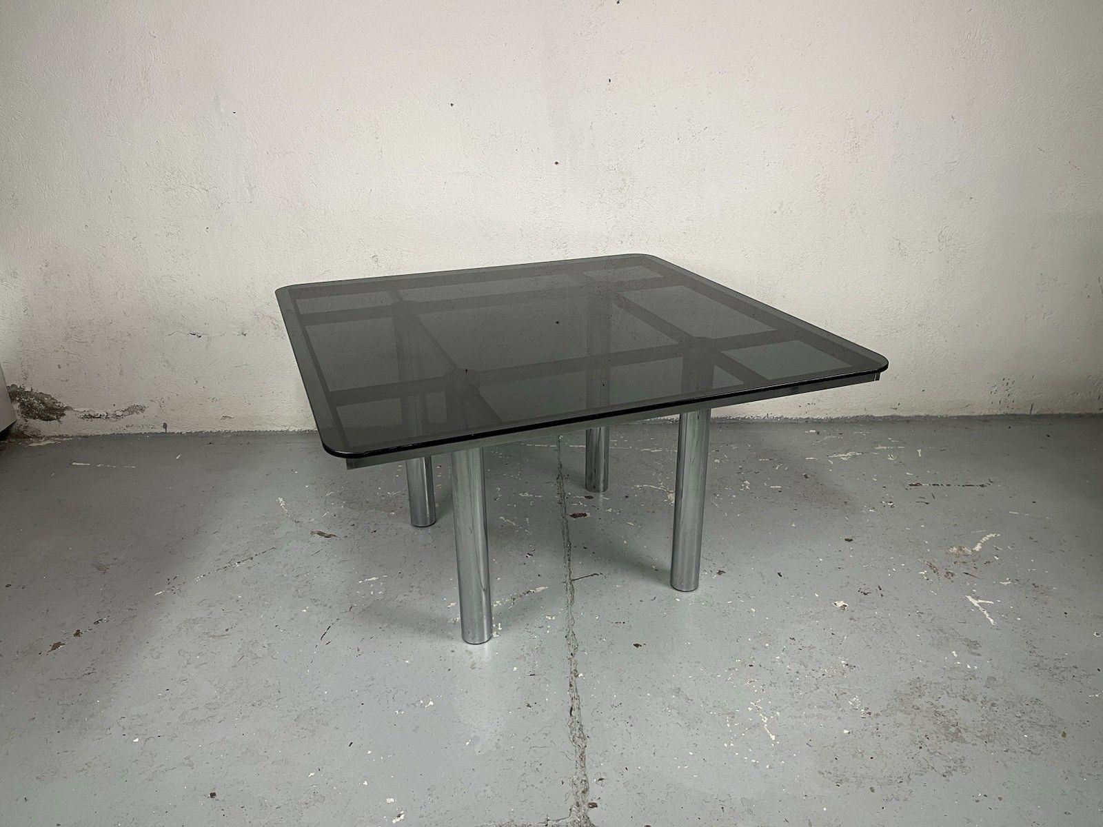 Andrè Afra Tobia Glass Steel Table Shoe Gavina 70’s Vintage Design