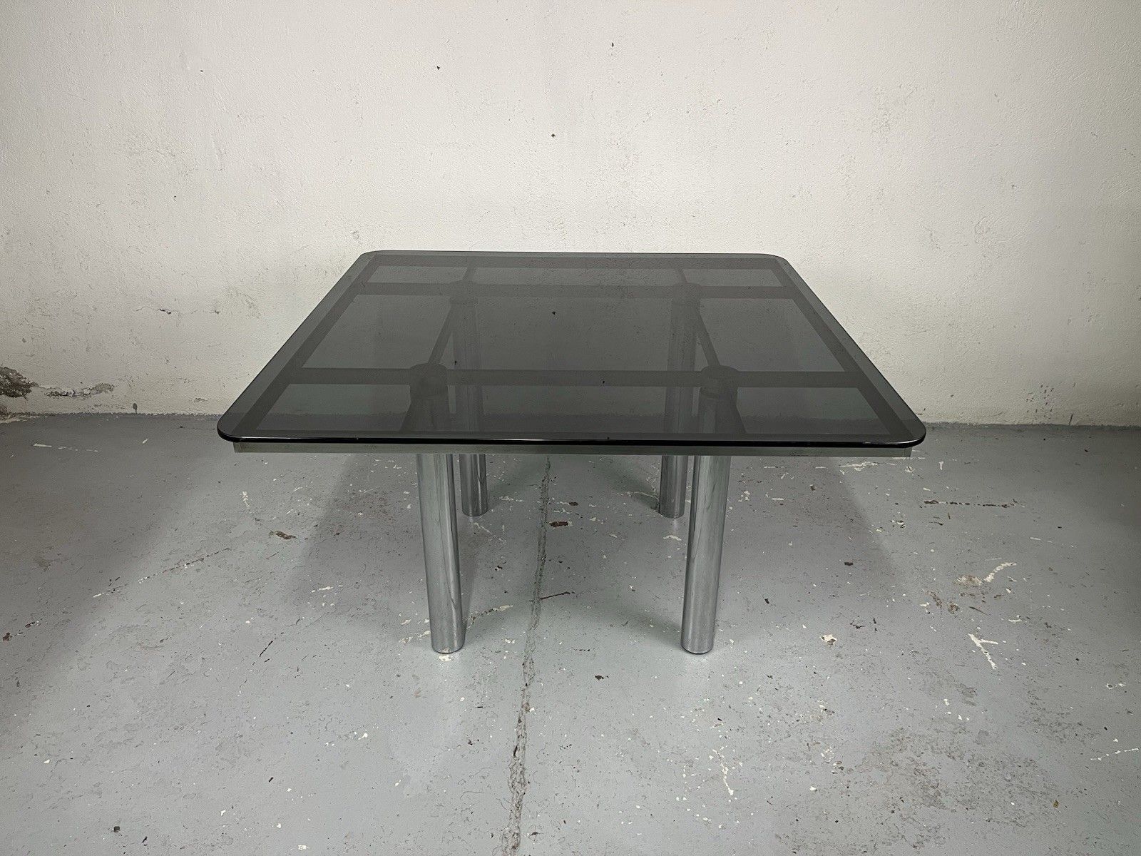 Andrè Afra Tobia Glass Steel Table Shoe Gavina 70’s Vintage Design photo furniture