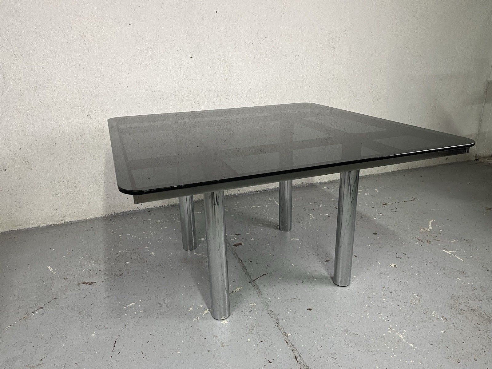 Andrè Afra Tobia Glass Steel Table Shoe Gavina 70’s Vintage Design photo vinterior