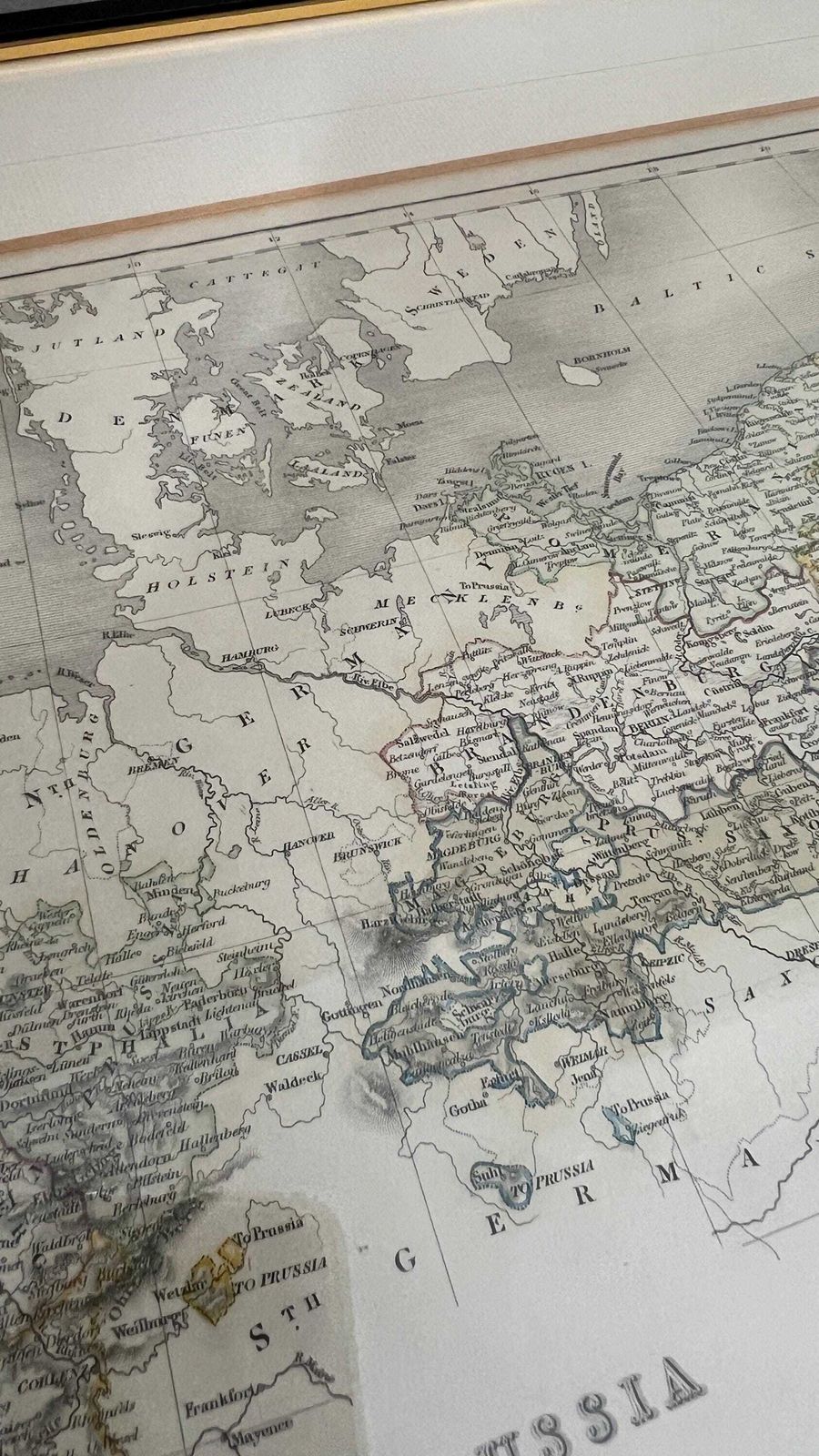 1850s Map Of Prussia By J. Archer photo for sale