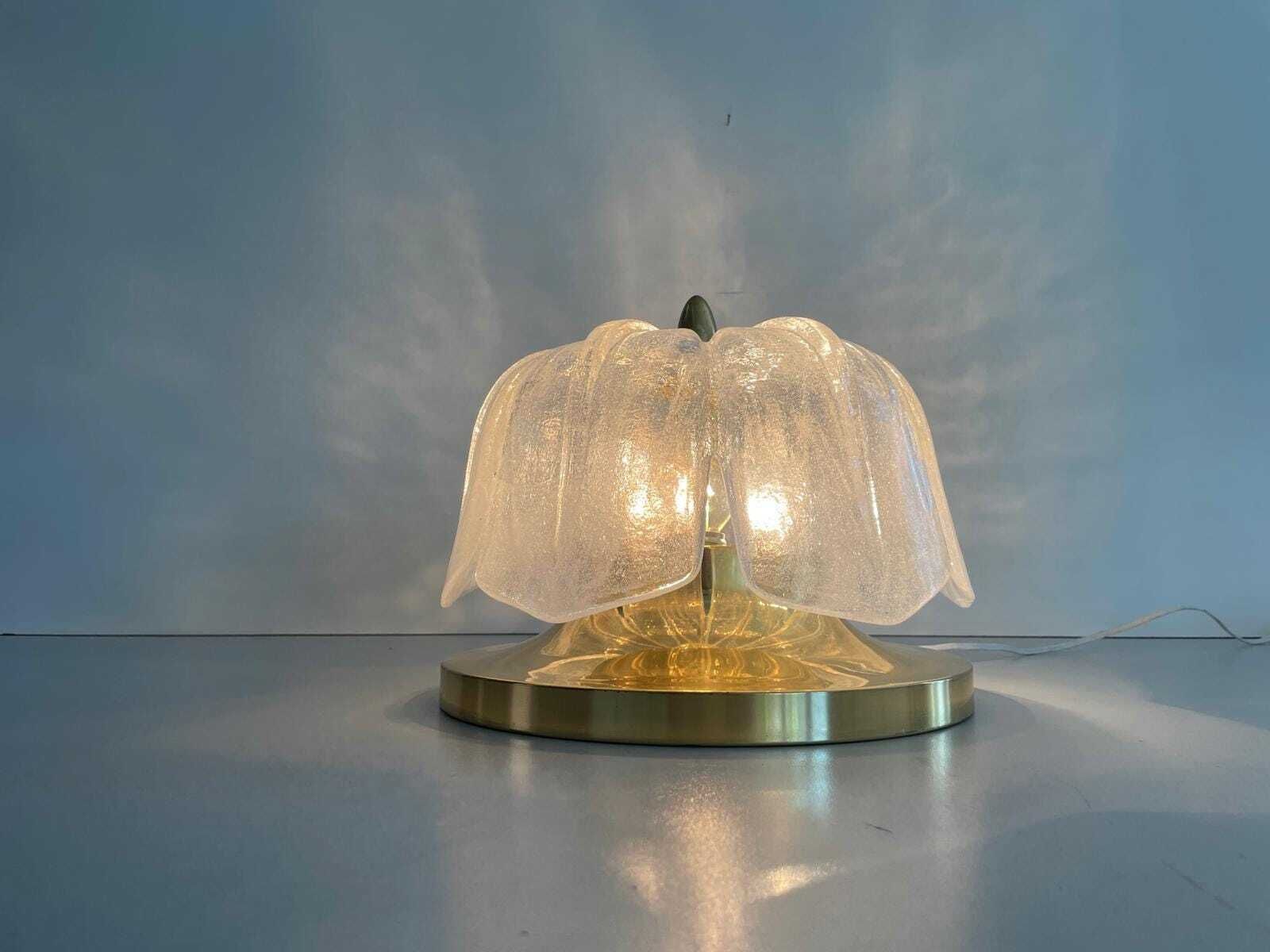 Flower Design Glass And Brass Flush Mount Ceiling Lamp By Limburg, 1960s, Germany photo 1036.0