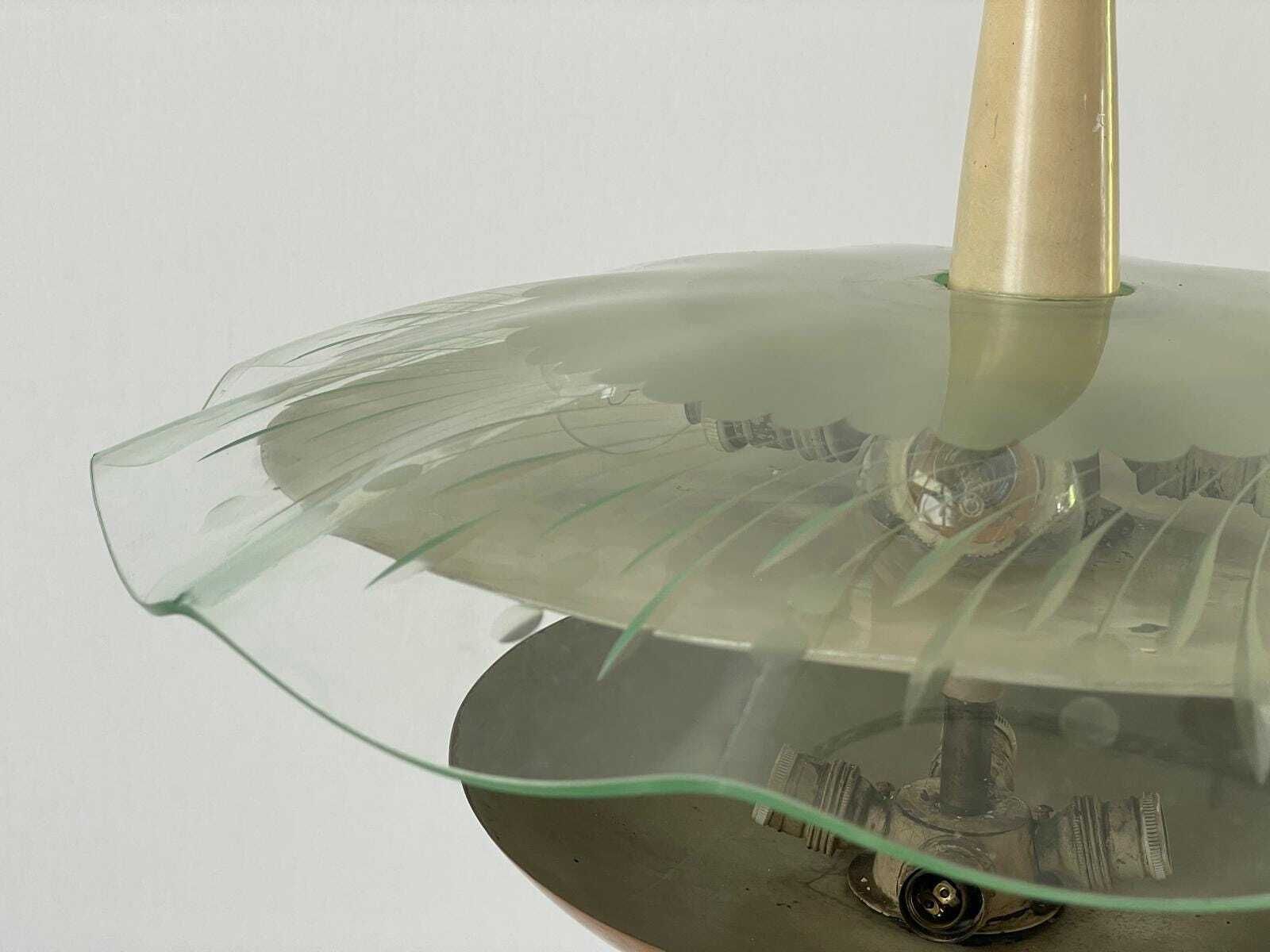 Brass And Glass Ceiling Lamp Attributed To Gino Sarfatti For Arteluce, 1950s, Italy photo buy