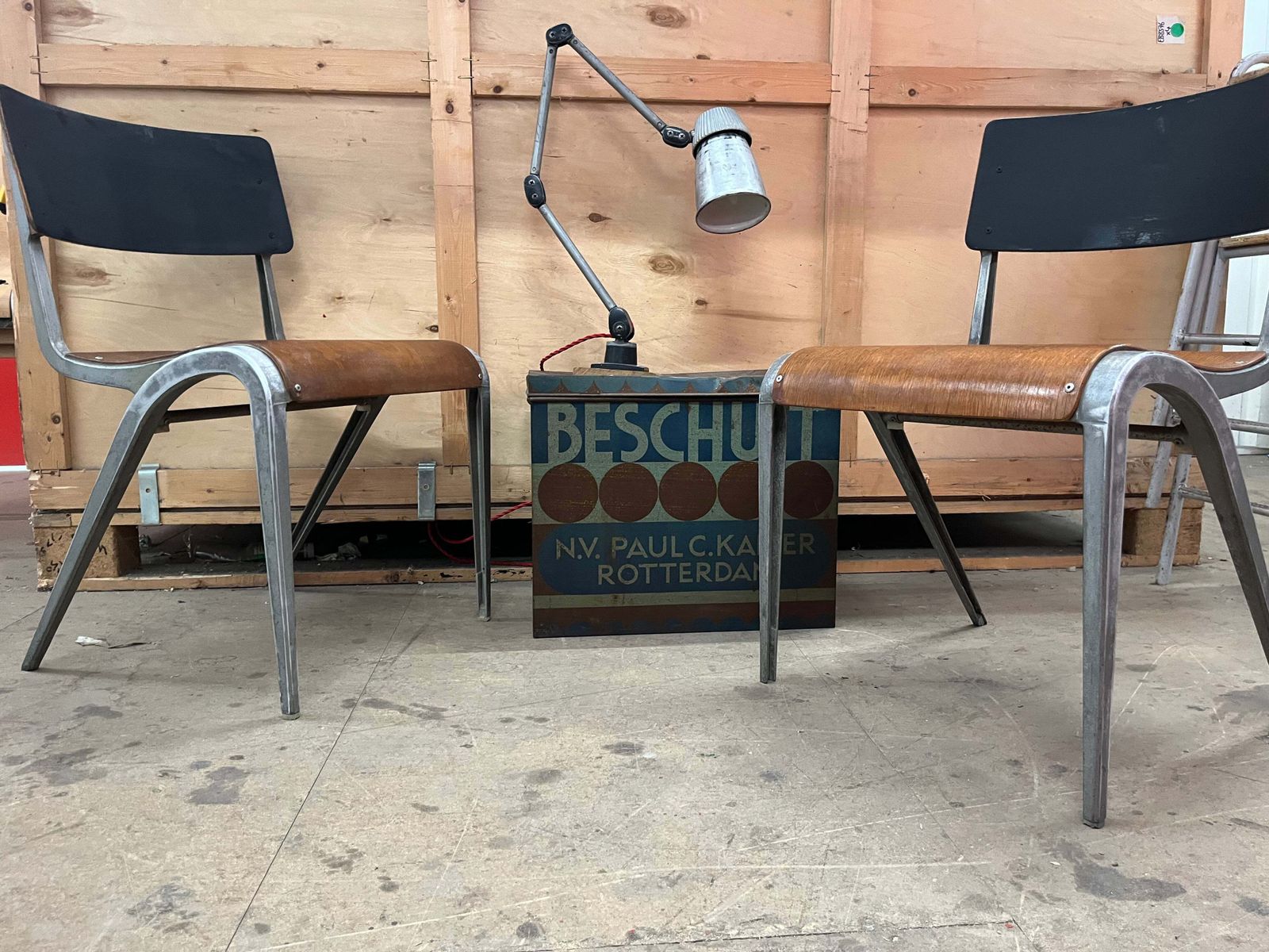 Esavian Stacking Chairs By James Leonard For Esa, 1950s, Restored, Pair photo furniture