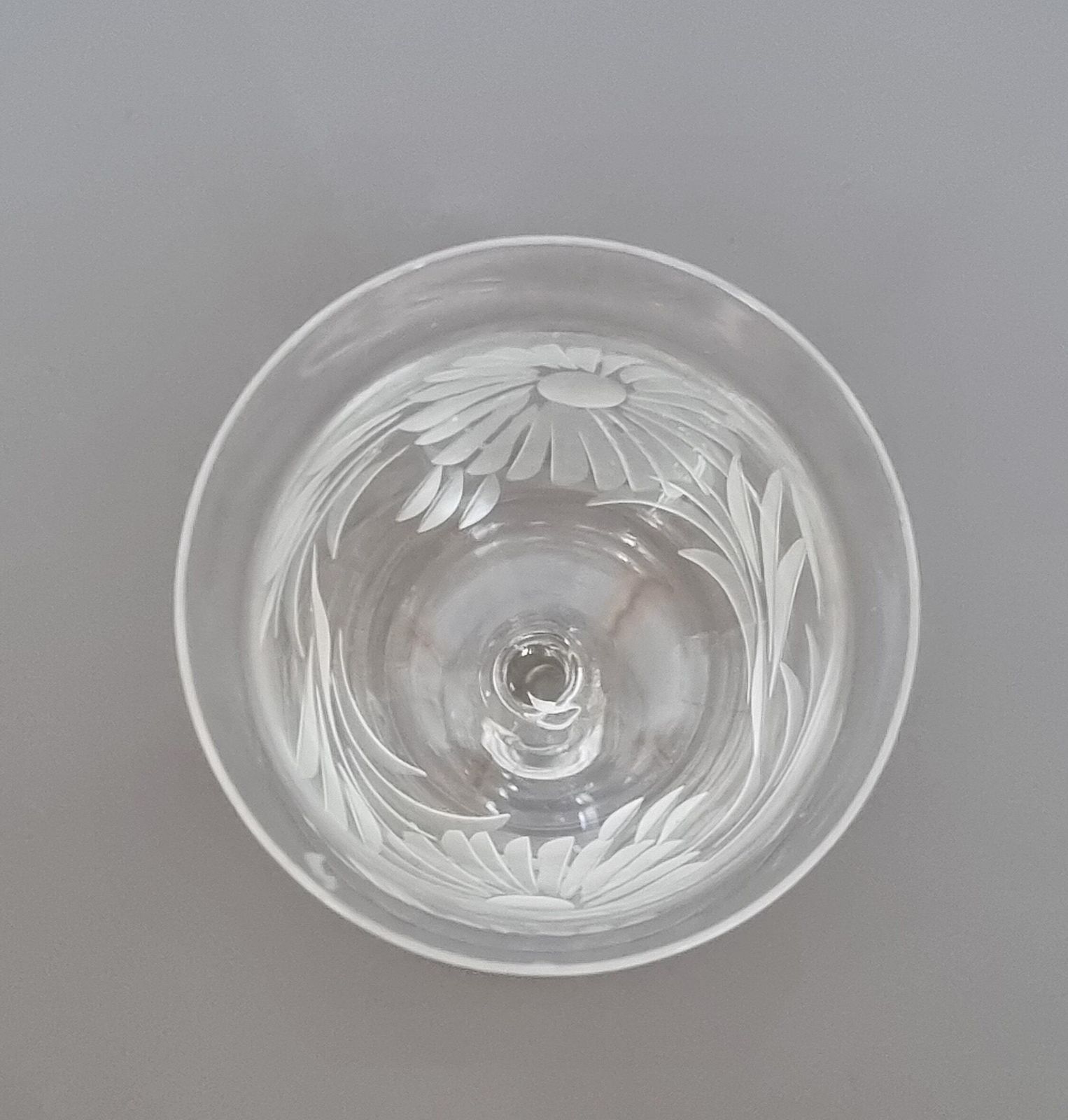 Antique English Sherry Glasses | Hand Blown Etched Crystal Stemware Set Of 6 | Floral Design Port Wine Glasses | Victorian Glassware photo 125.0