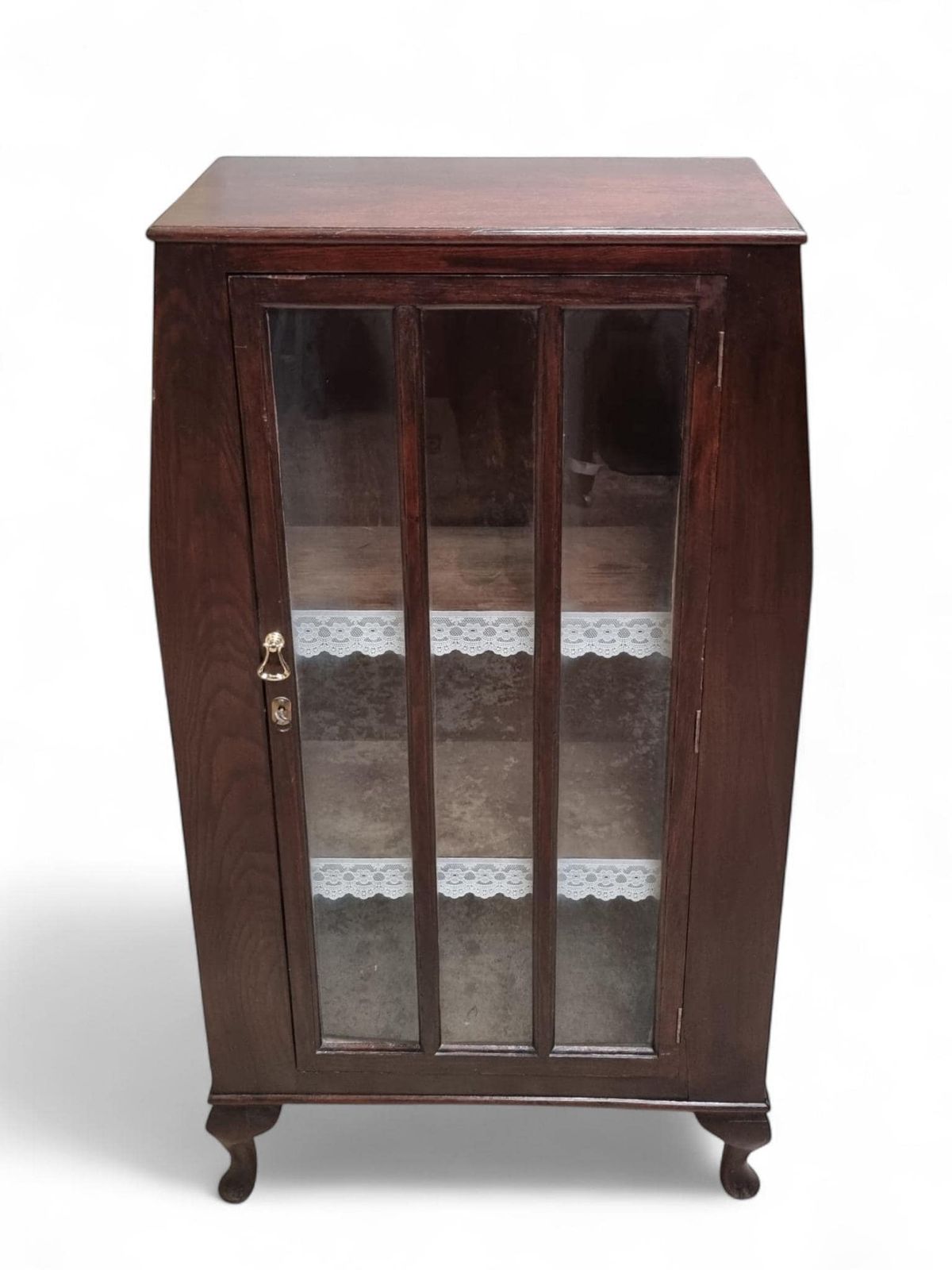 Antique Edwardian Floor Bookcase / Gin Cabinet / Glazed Door / C1900 photo for sale