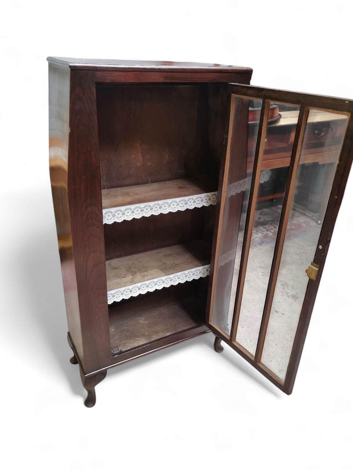 photo for sale Antique Edwardian Floor Bookcase / Gin Cabinet / Glazed Door / C1900