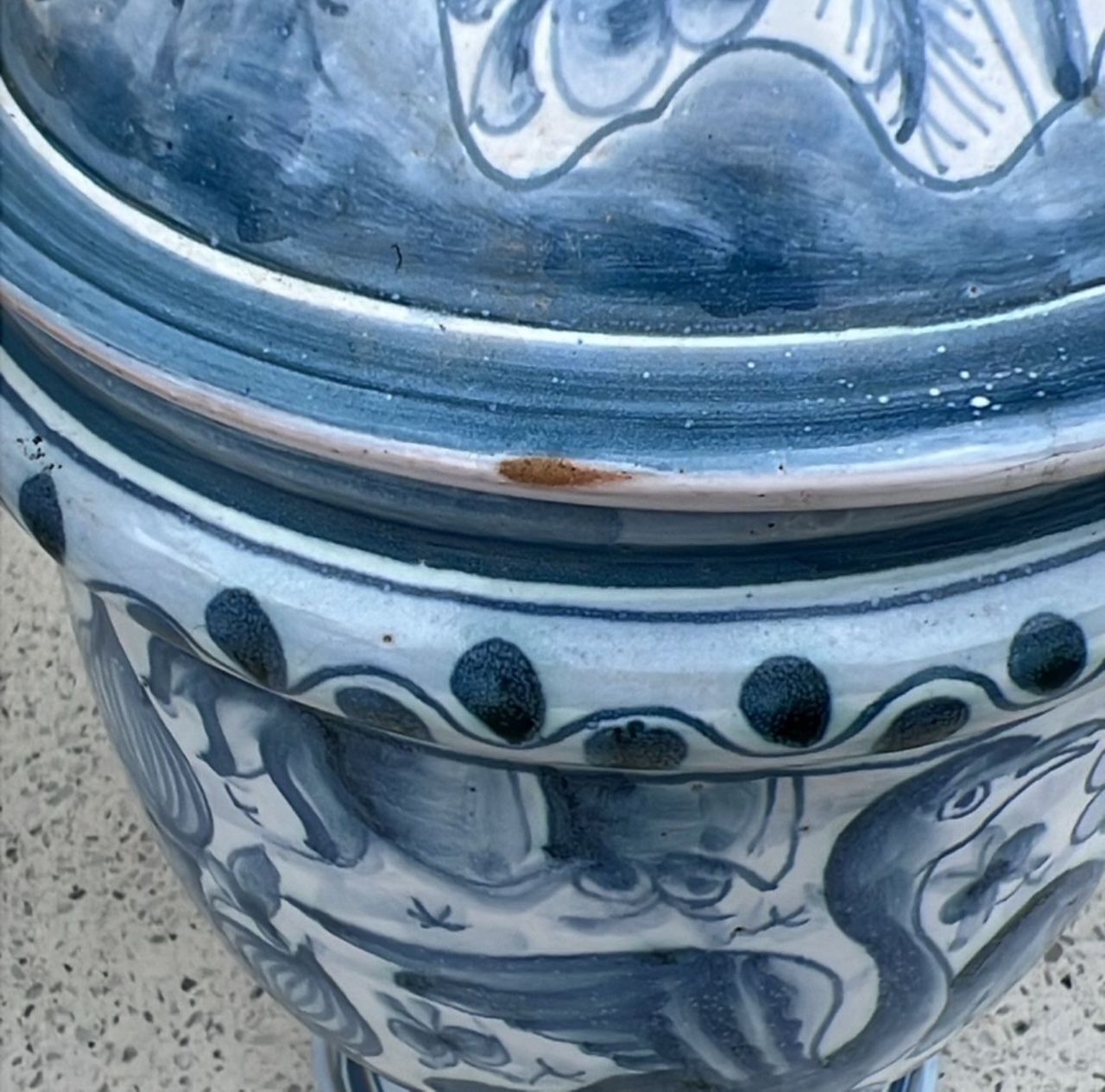 Pair Of Portuguese Coimbra Faience Blue And White Lidded Vases By Vasco Vieira Lusitânia photo 325.0