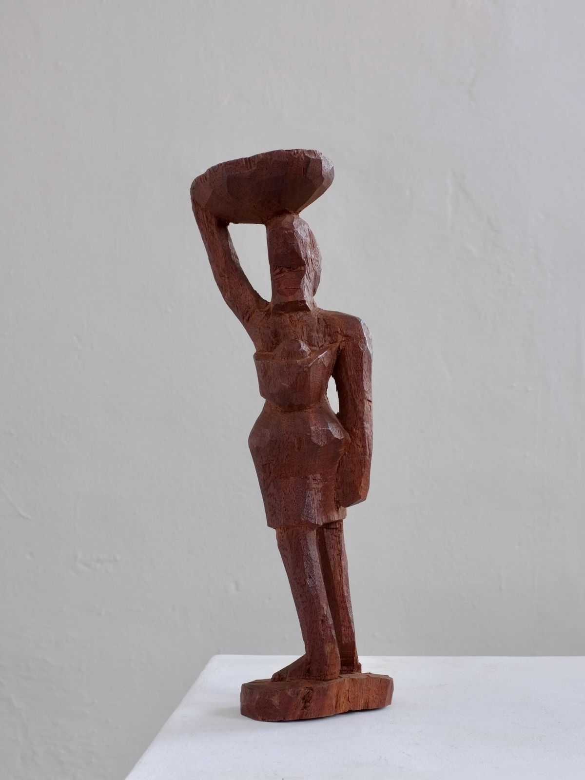 Mid Century Hand Carved African Woman Sculpture photo furniture