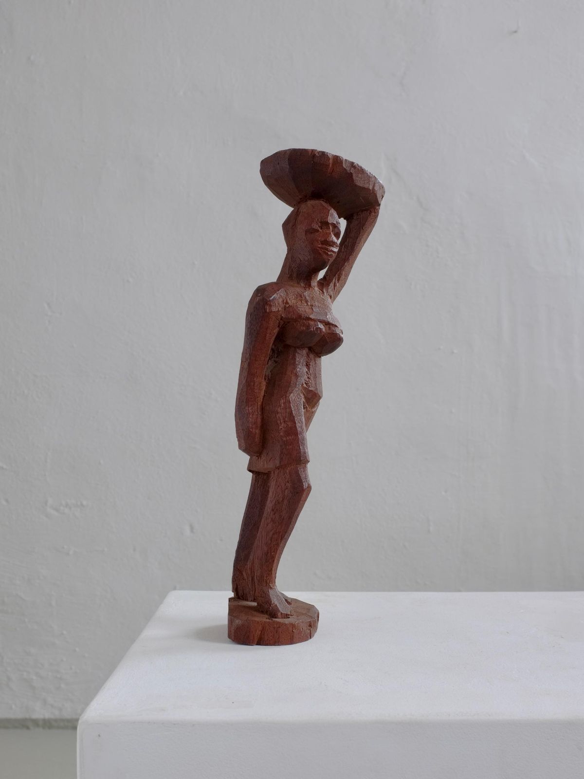 Mid Century Hand Carved African Woman Sculpture photo Art