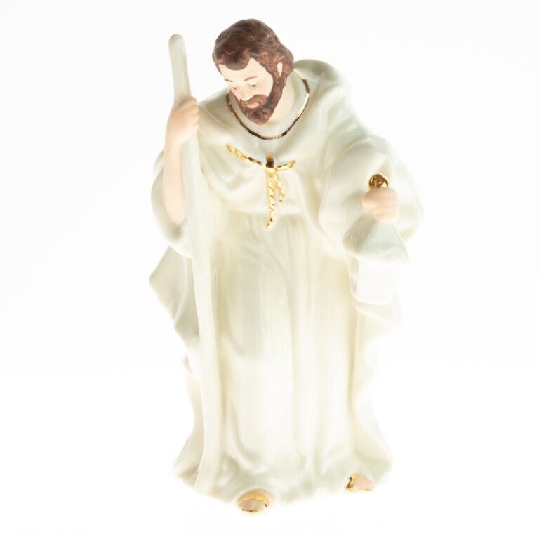 Belleek Irish Gilt Pottery Ceramic Porcelain Nativity Figure