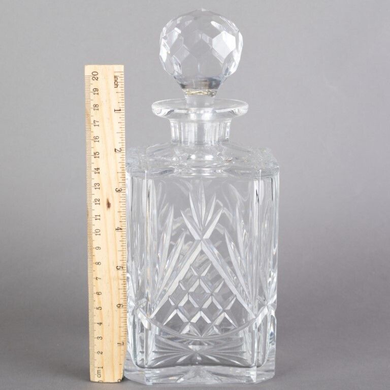 Antique Cut Crystal Glass Whisky Decanter photo for sale