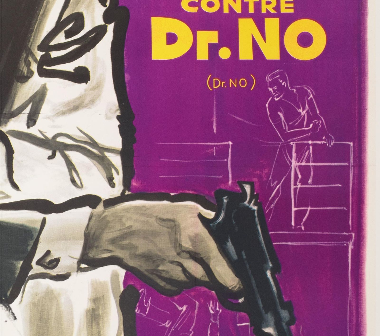 DR. No 1963 French Grande Film Movie Poster Purple Style, Bond, Boris Grinsson photo vinterior