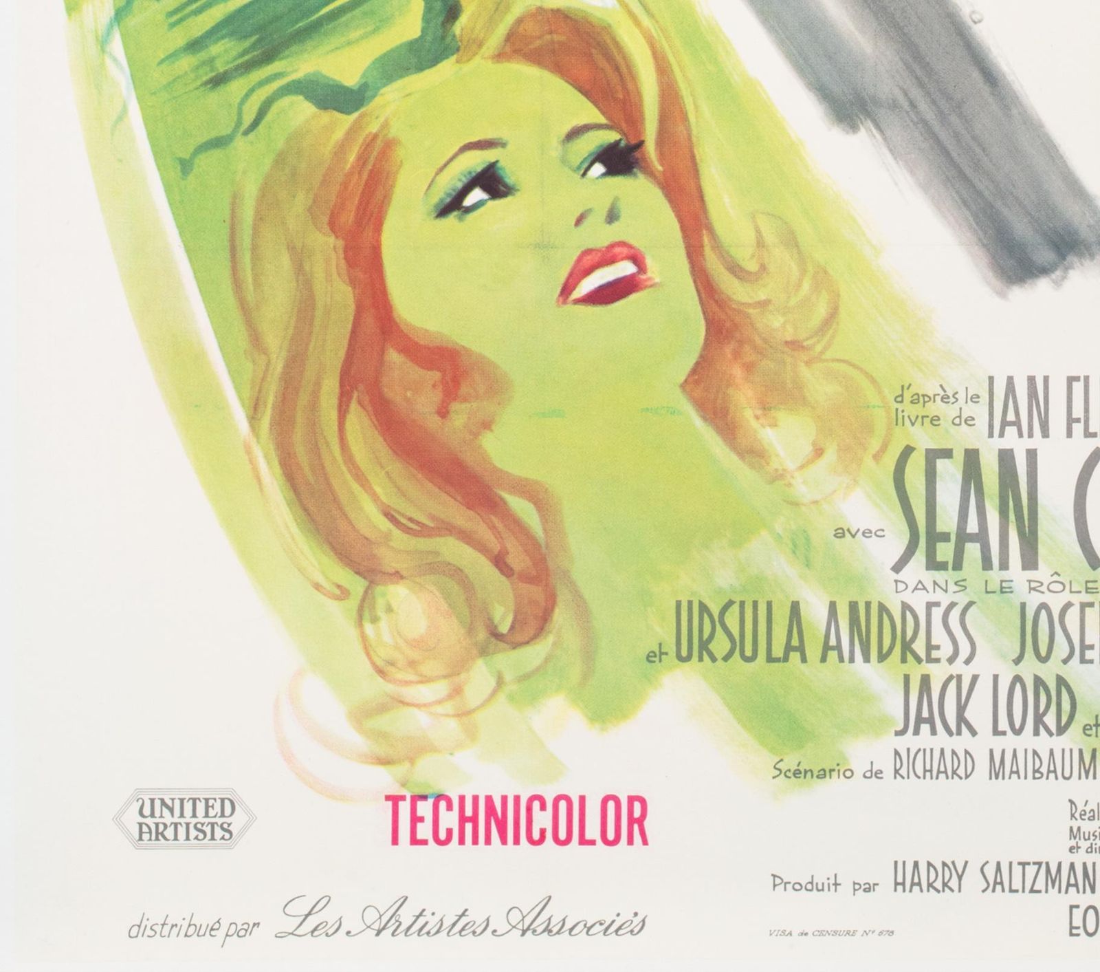 DR. No 1963 French Grande Film Movie Poster Purple Style, Bond, Boris Grinsson photo buy