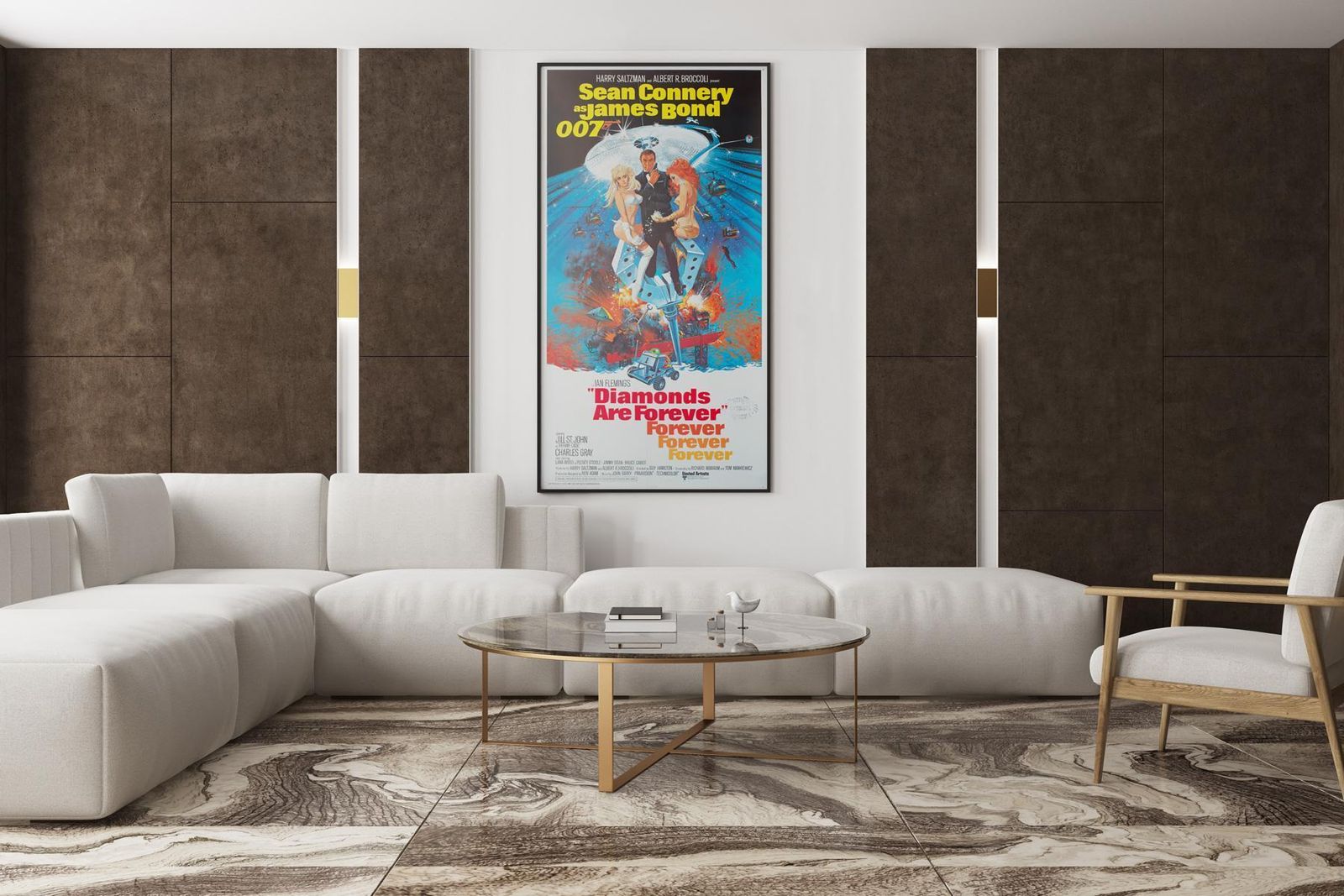 Diamonds Are Forever  1971 Us 3 Sheet Film Poster, Bond,  Robert Mcginnis photo furniture