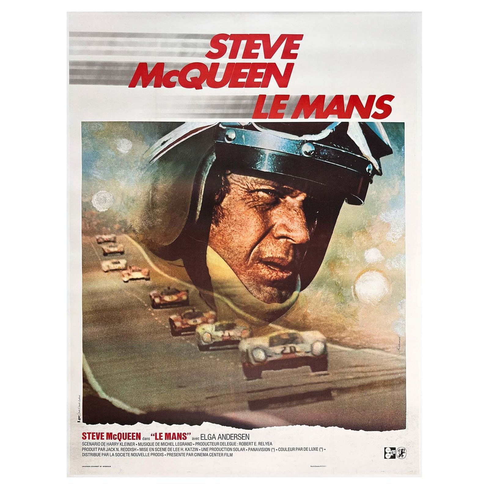 Le Mans  R1971 French Grande Film Movie Poster, Rene Ferracci