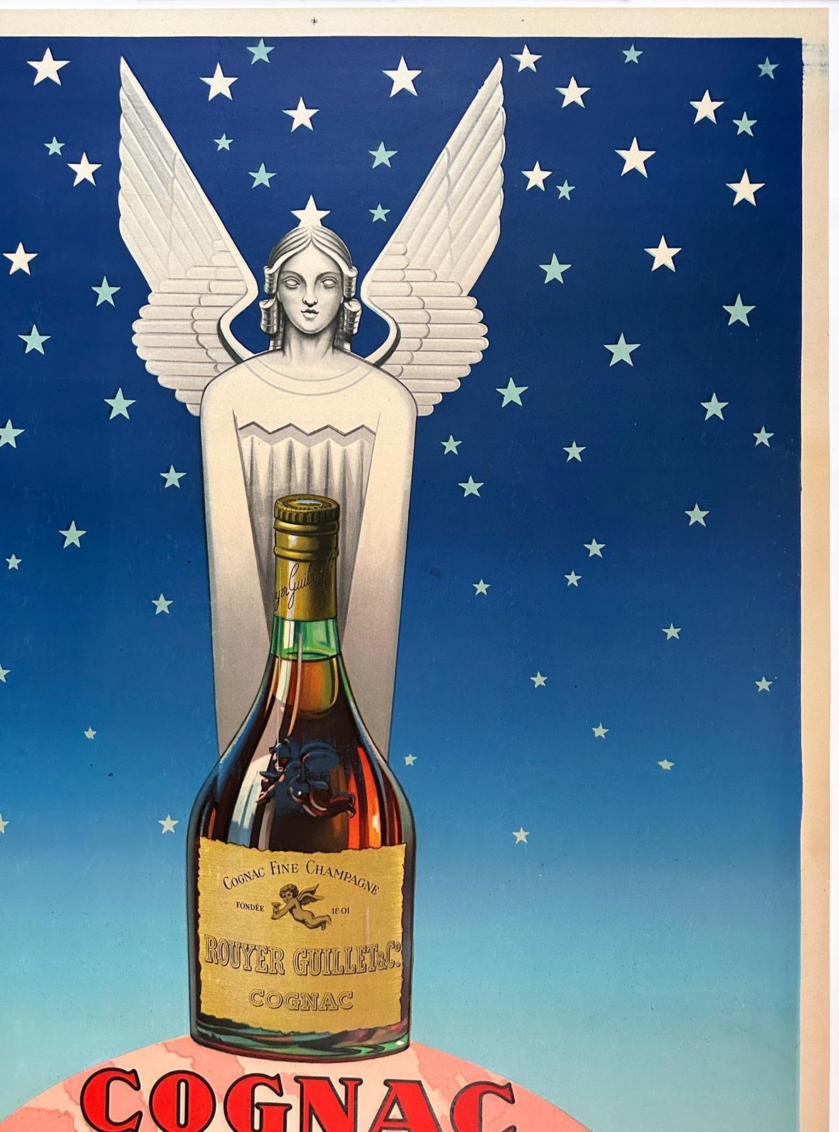 Cognac Rouyer, 1945  Vintage French Alcohol Advertising Poster photo Art