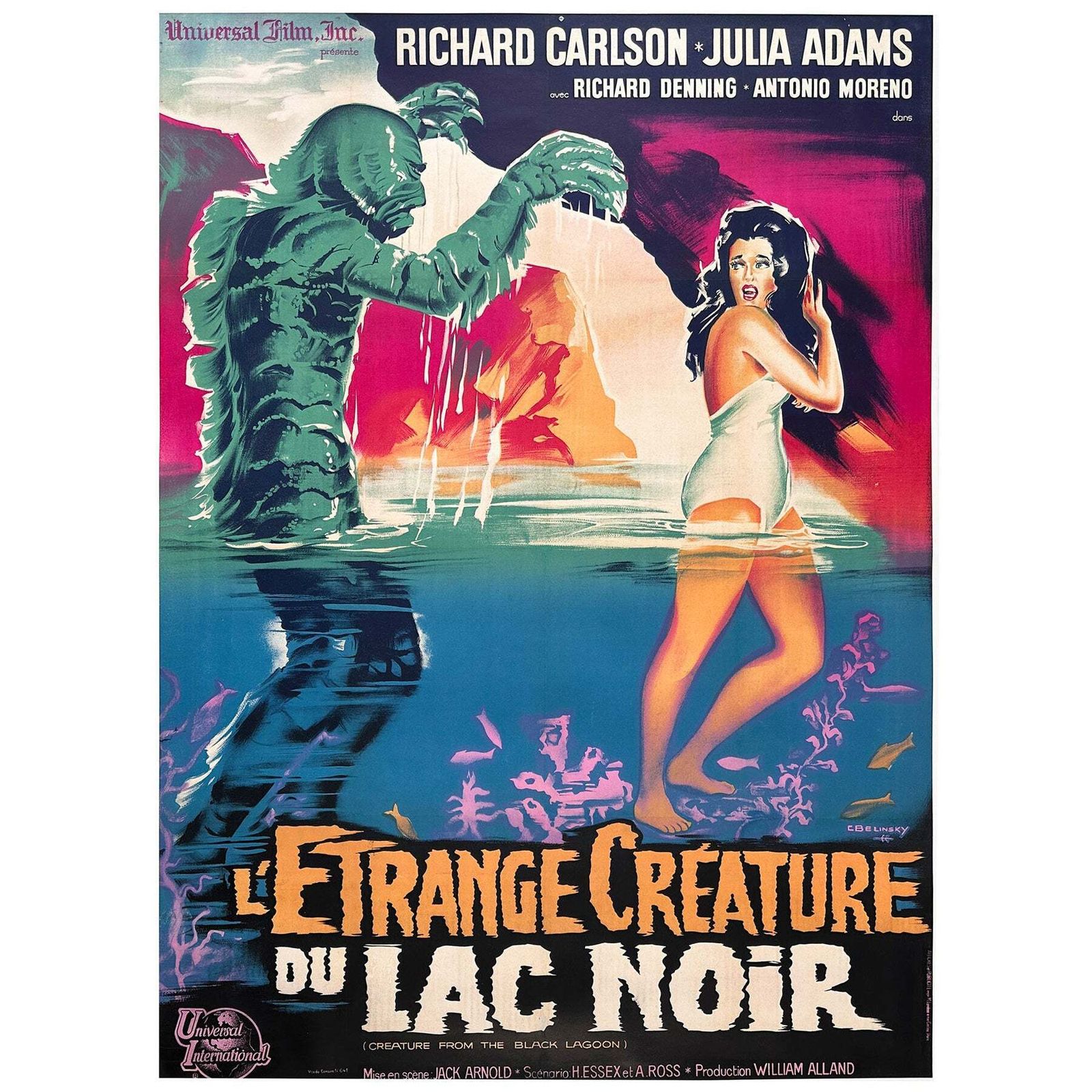 Creature From The Black Lagoon R1962 French Grande Film Poster, Constantin Belin