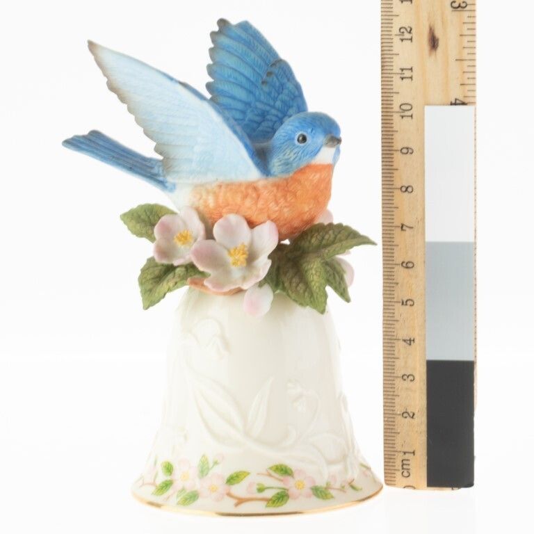 Fine Porcelain Ceramic Hand Painted Bird Table Bell photo for sale