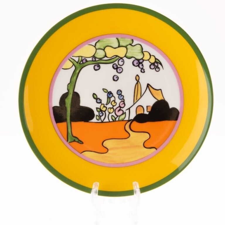 Limited Edition Clarice Cliff Bizarre Series “Tulip” Porcelain Plate By Wedgwood