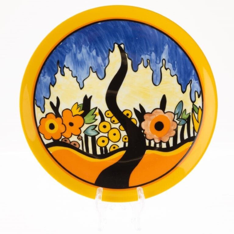 Limited Edition Clarice Cliff Bizarre Series “Garden Blue” Porcelain Plate By Wedgwood