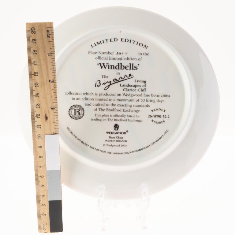 Limited Edition Clarice Cliff Bizarre Series “Windbells” Porcelain Plate By Wedgwood photo for sale