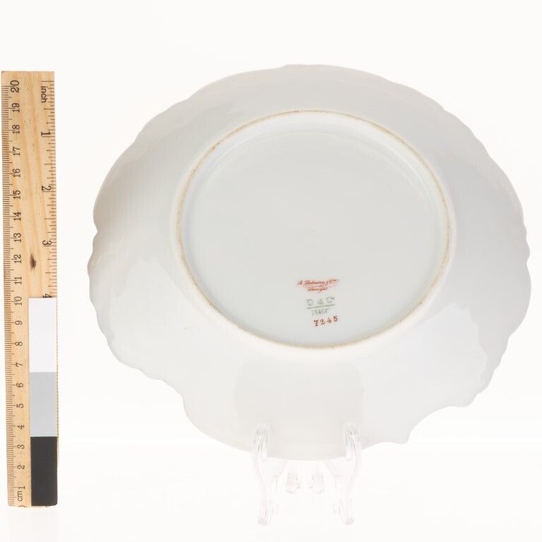 Antique Limoges French Cobalt Porcelain Ceramic Art Nouveau Plate photo for sale