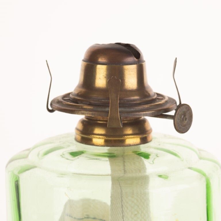 Antique Art Nouveau Uranium Glass Oil Lamp Base photo furniture