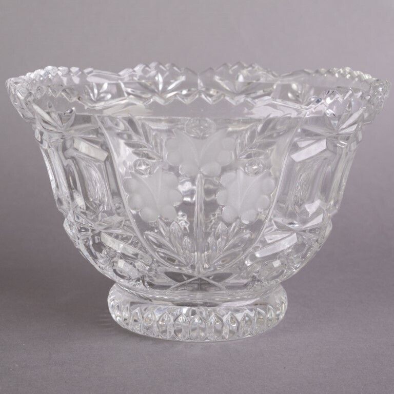 Antique Crystal Glass Bowl, 1800s photo furniture