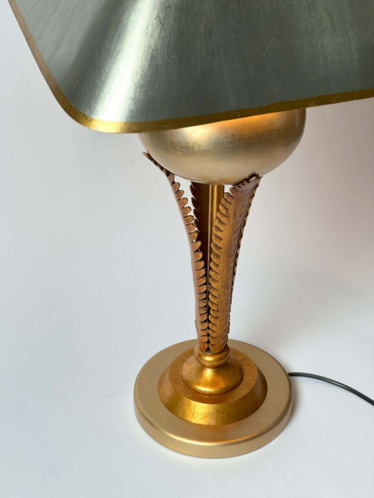 Hollywood Regency Style Gilded Palm Tree Lamp By Lam Lee, Leeazanne  C.1980s photo vintage