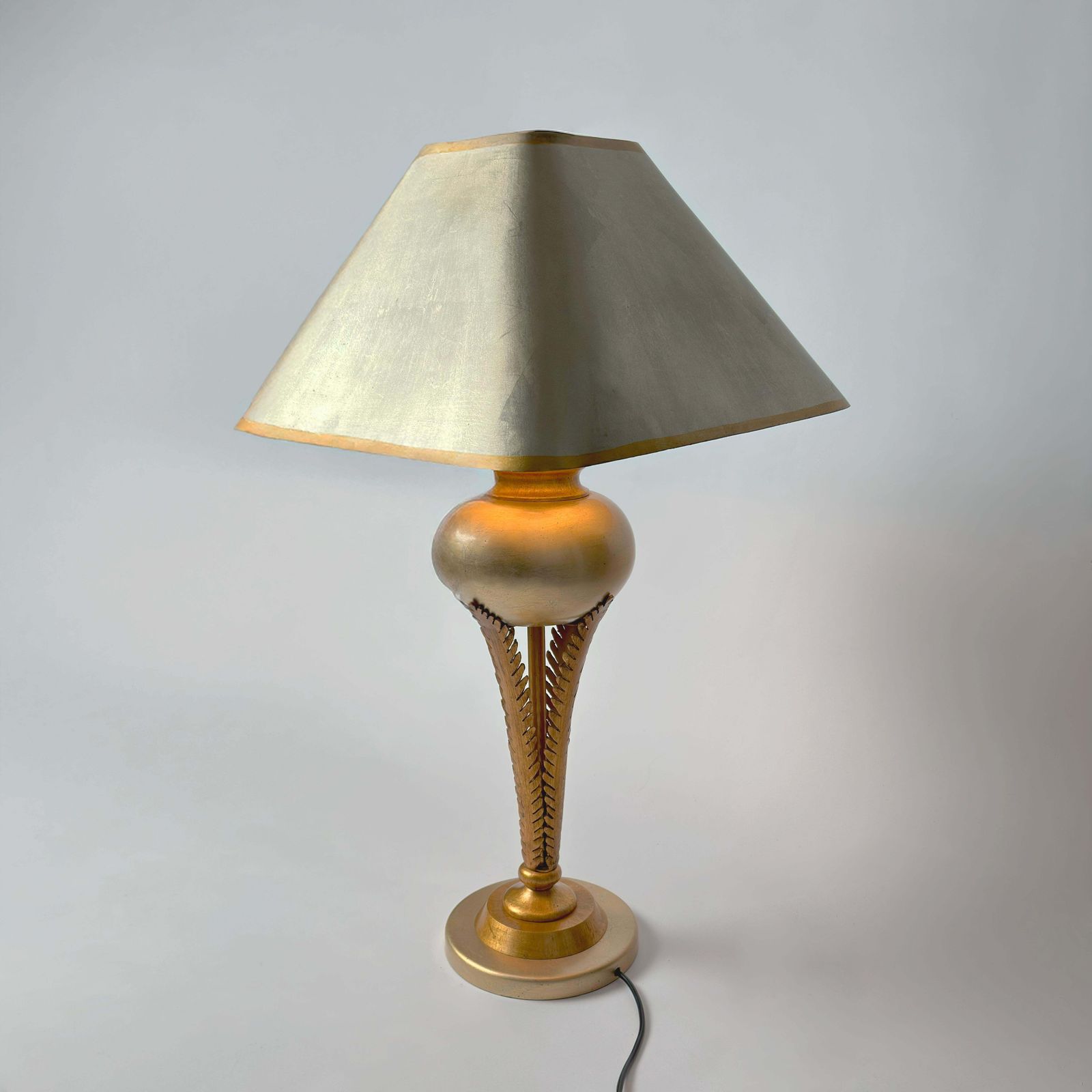 photo furniture Hollywood Regency Style Gilded Palm Tree Lamp By Lam Lee, Leeazanne  C.1980s
