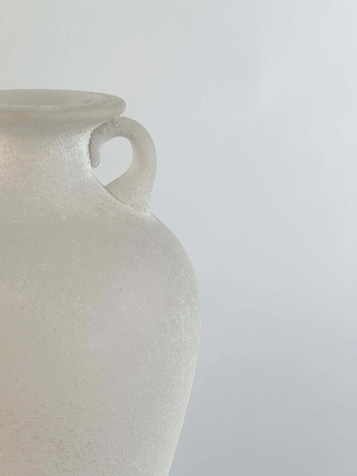 White Scavo Glass Amphora Vase Seguso C. 1980s Italy Attributed To Karl Springer photo Home Decor