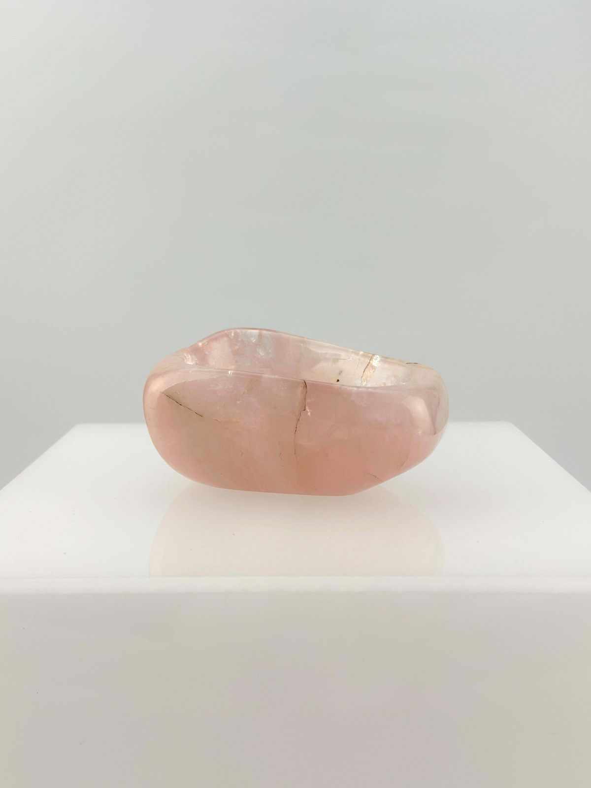 Rose Quartz, Natural Crystal, Polished Freeform Bowl, Brazil photo Home Decor