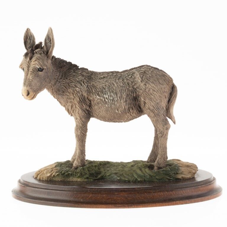 English Hand Painted Studio Ceramic Porcelain Sculpture Of A Donkey